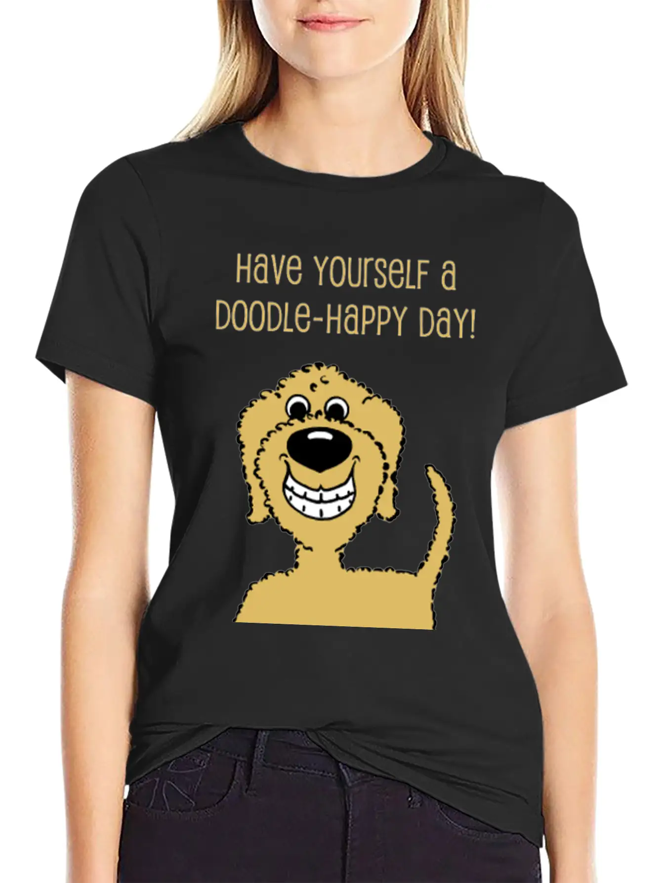 Doodle Smile Blond Essential Cotton Tee For Daily Outfits ¨C Unisex Style