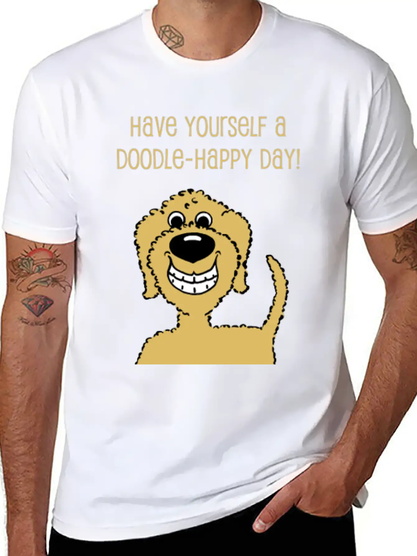 Doodle Smile Blond Essential Cotton Tee For Daily Outfits ¨C Unisex Style