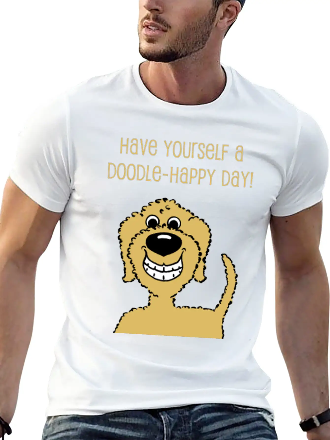 Doodle Smile Blond Essential Cotton Tee For Daily Outfits ¨C Unisex Style