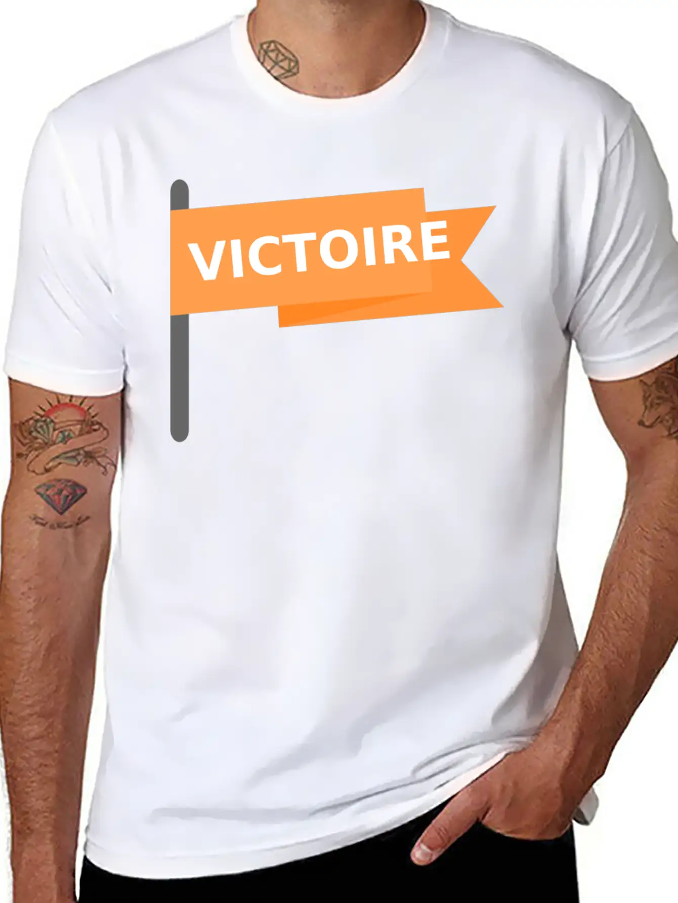 Drapeau Victoire / Victory Win Flag Soft Cotton Short Sleeve Tee ¨C Unisex Wardrobe Staple