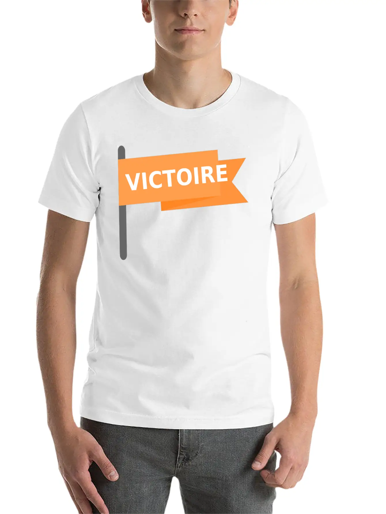 Drapeau Victoire / Victory Win Flag Soft Cotton Short Sleeve Tee ¨C Unisex Wardrobe Staple