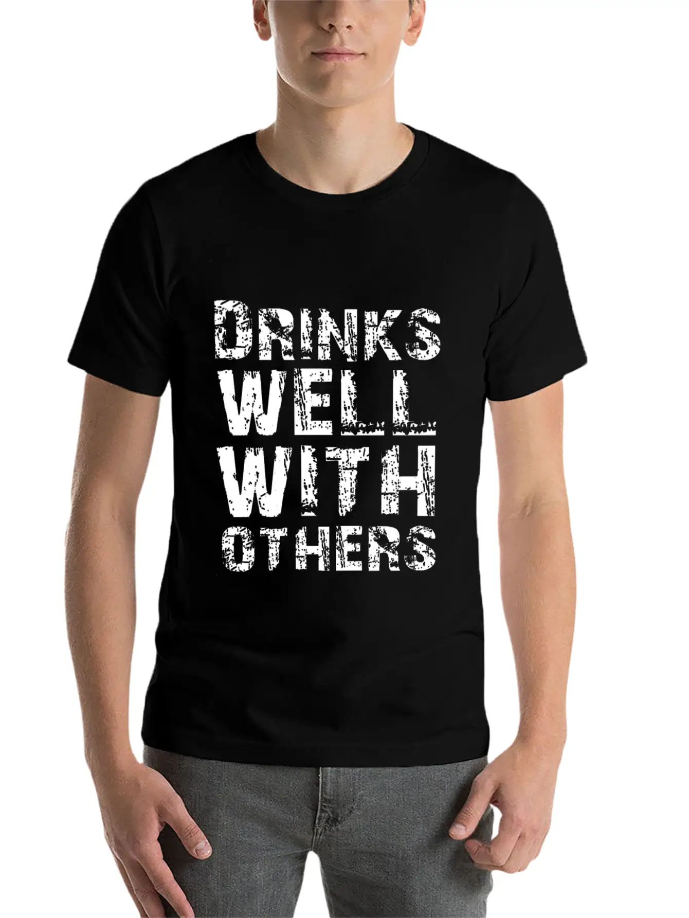 Drinks Well With Others Essential Cotton Tee For Daily Outfits ¨C Unisex Style