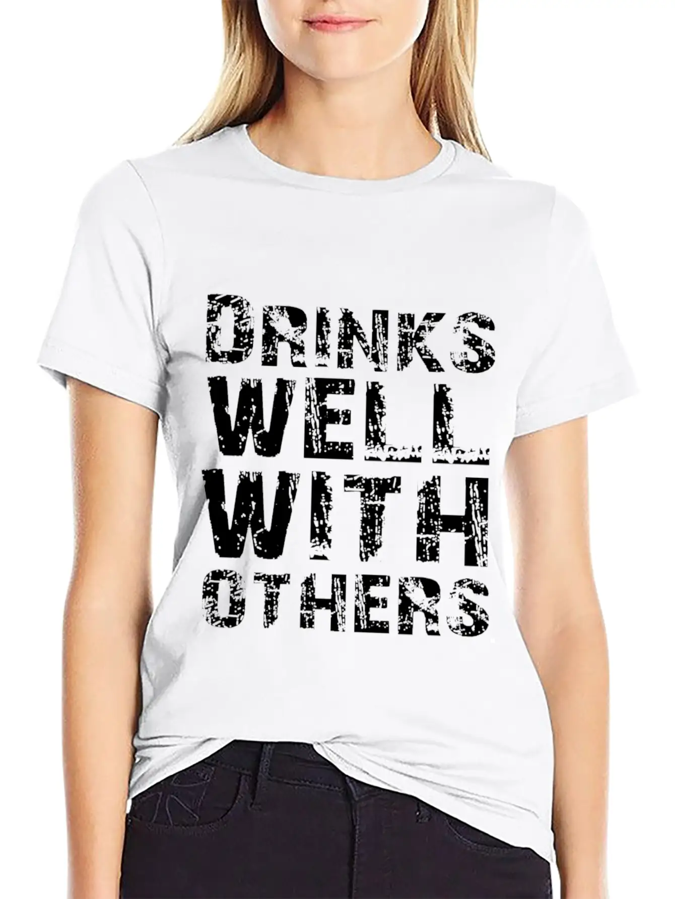 Drinks Well With Others Essential Cotton Tee For Daily Outfits ¨C Unisex Style