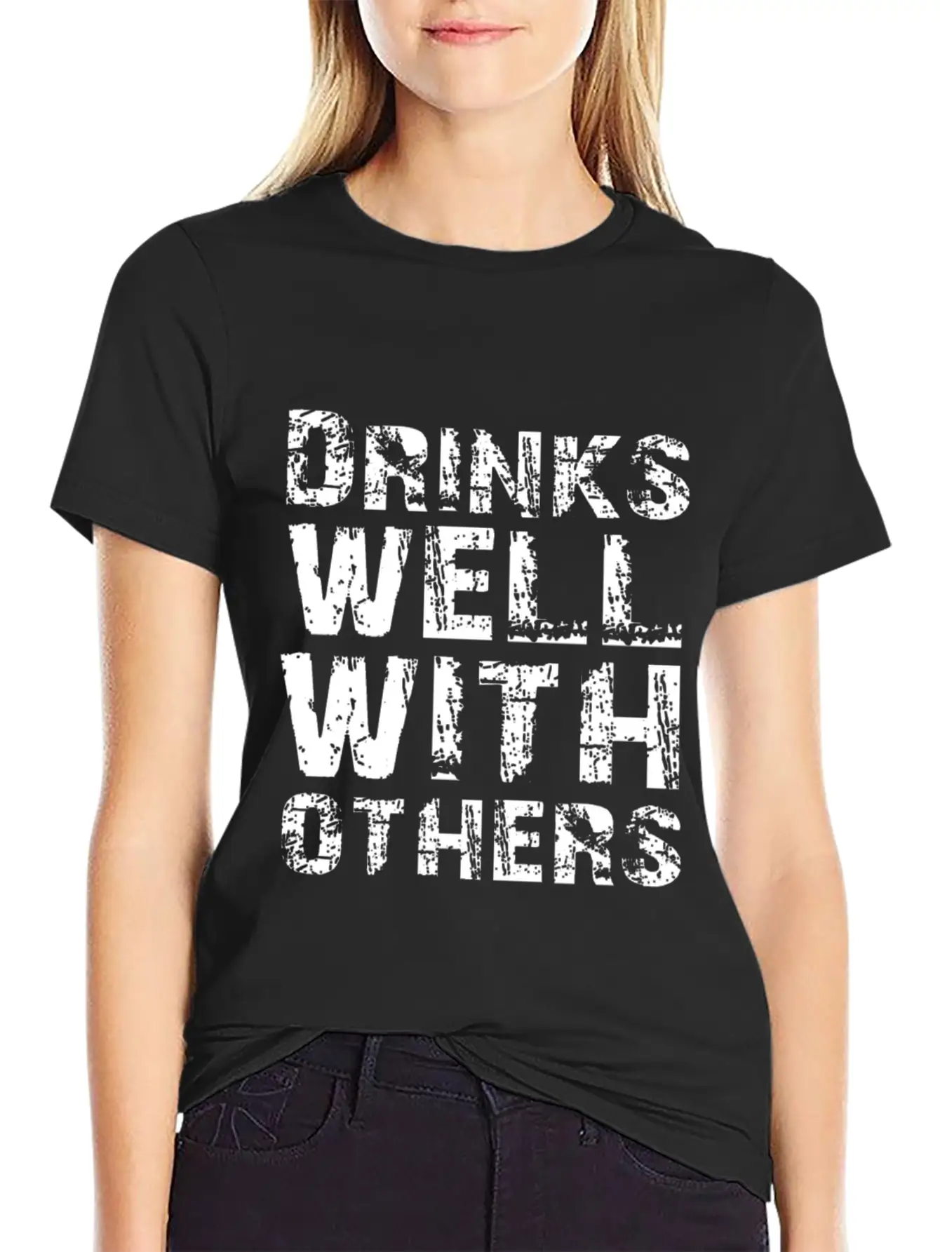 Drinks Well With Others Essential Cotton Tee For Daily Outfits ¨C Unisex Style