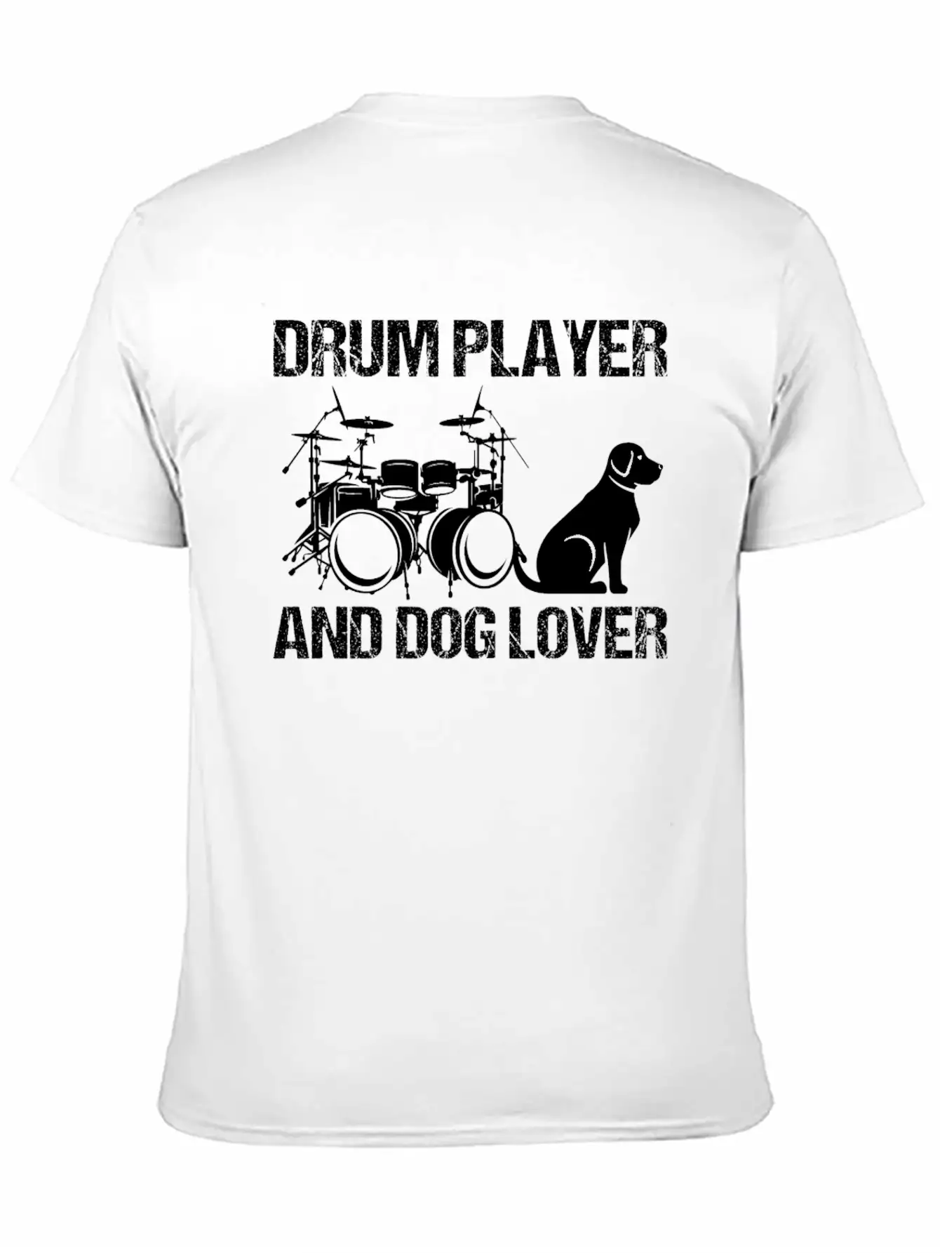 Drum Player And Dog Lover Drumming Musician Drums Basic Graphic T-Shirt ¨C Daily Comfort In Soft Cotton