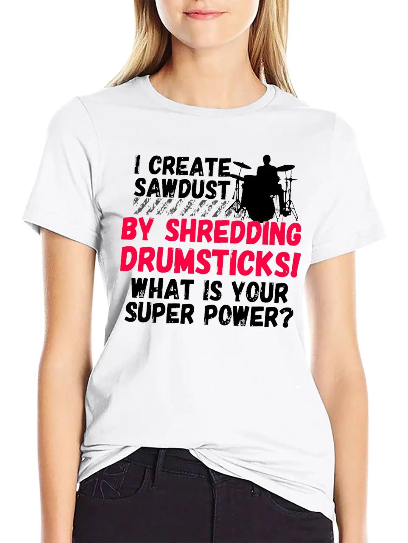 Drummer - Funny Drummers Essential Cotton Tee For Daily Outfits ¨C Unisex Style