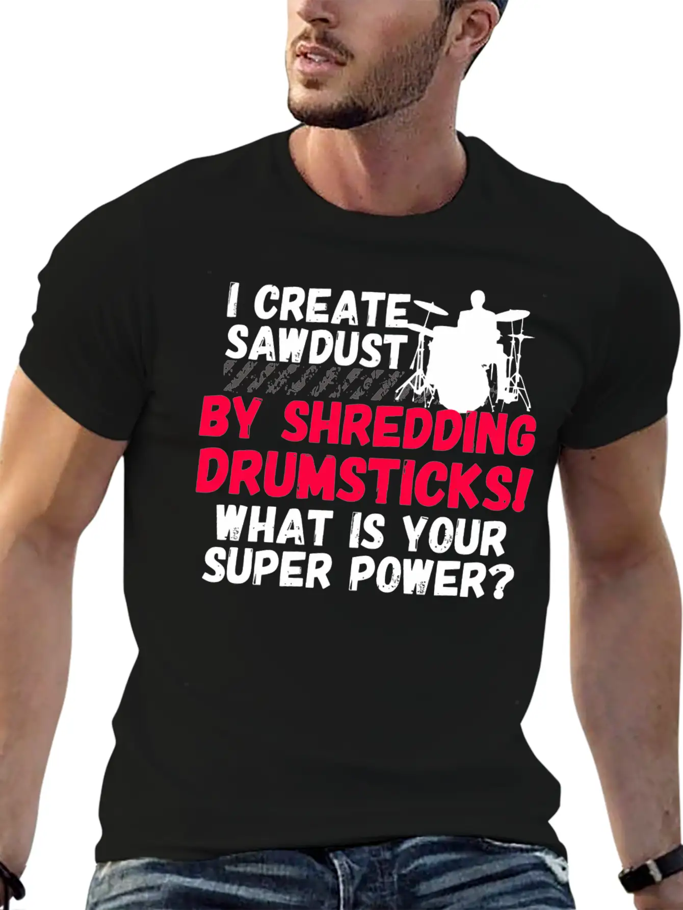 Drummer - Funny Drummers Essential Cotton Tee For Daily Outfits ¨C Unisex Style