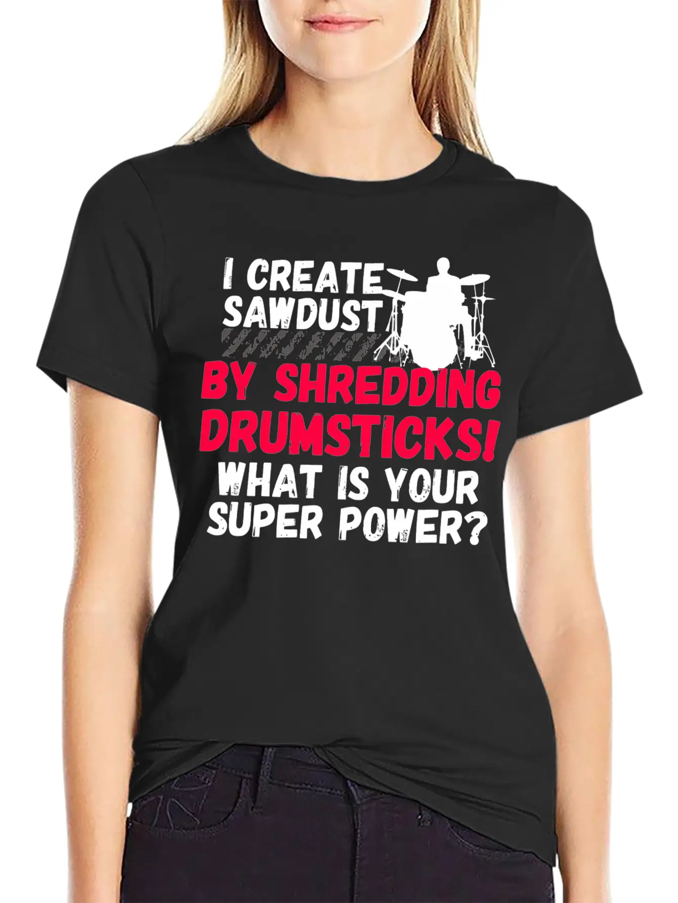 Drummer - Funny Drummers Essential Cotton Tee For Daily Outfits ¨C Unisex Style