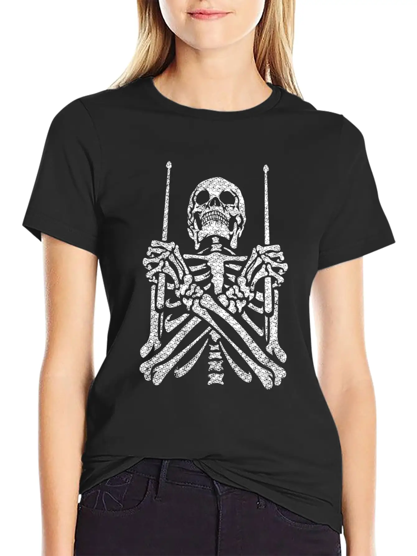 Drummer Skeleton Musician Gift Unisex Casual T-Shirt ¨C Clean Design For Daily Comfort