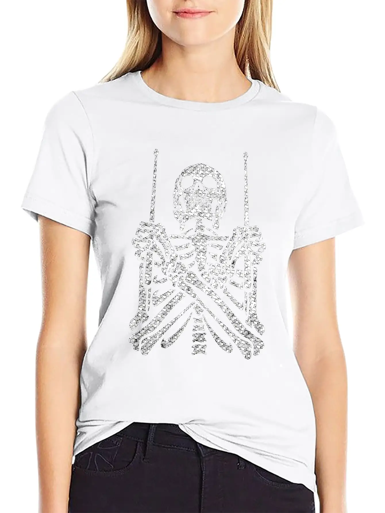 Drummer Skeleton Musician Gift Unisex Casual T-Shirt ¨C Clean Design For Daily Comfort
