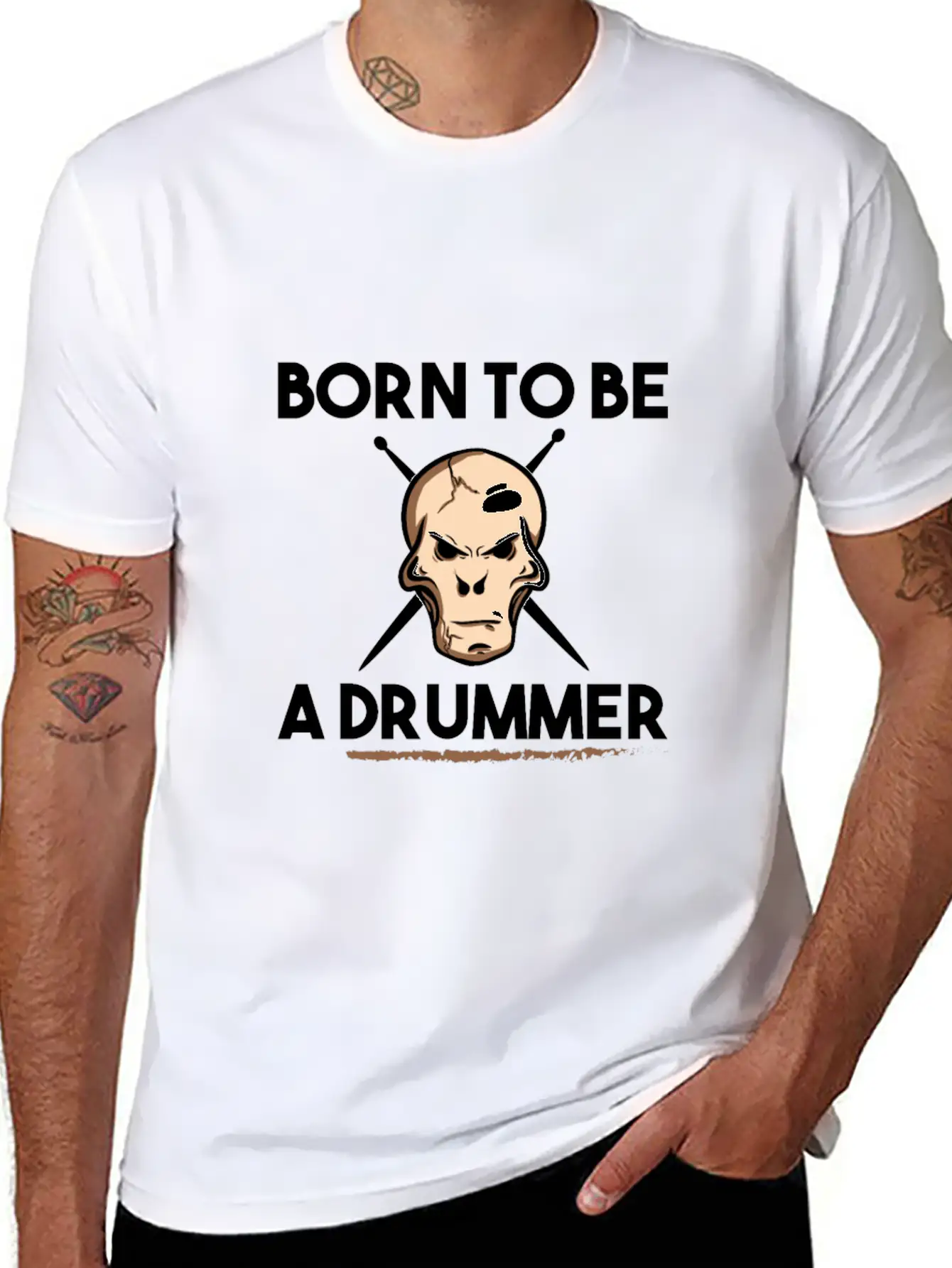 Drums Band Drum Drummer Drum Essential Cotton Tee For Daily Outfits ¨C Unisex Style