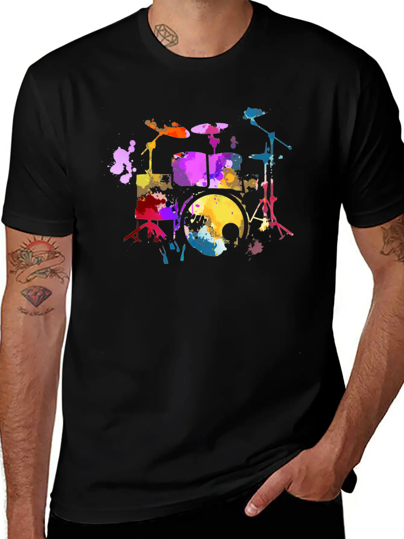 Drums, Drummer Basic Graphic T-Shirt ¨C Daily Comfort In Soft Cotton
