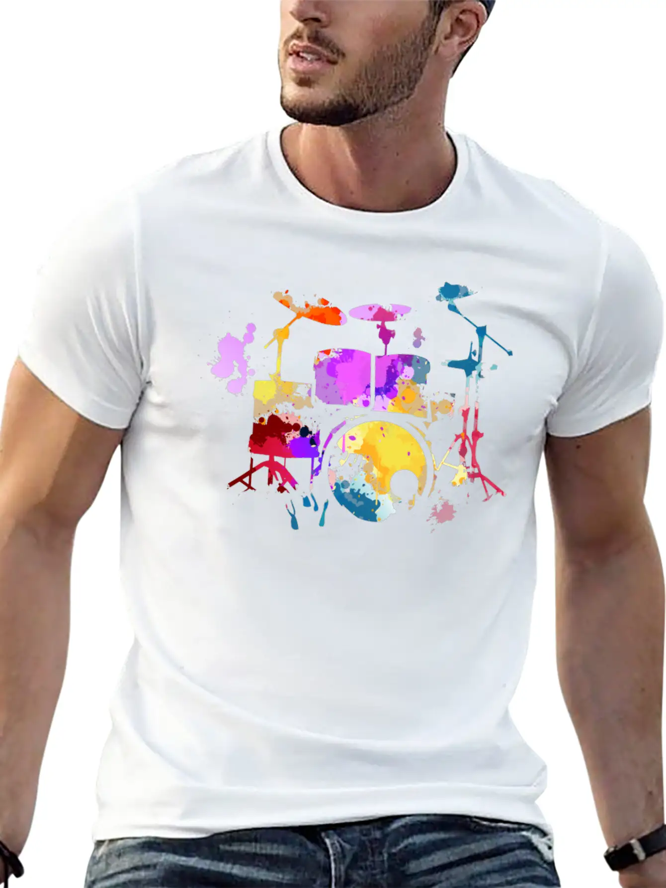 Drums, Drummer Basic Graphic T-Shirt ¨C Daily Comfort In Soft Cotton