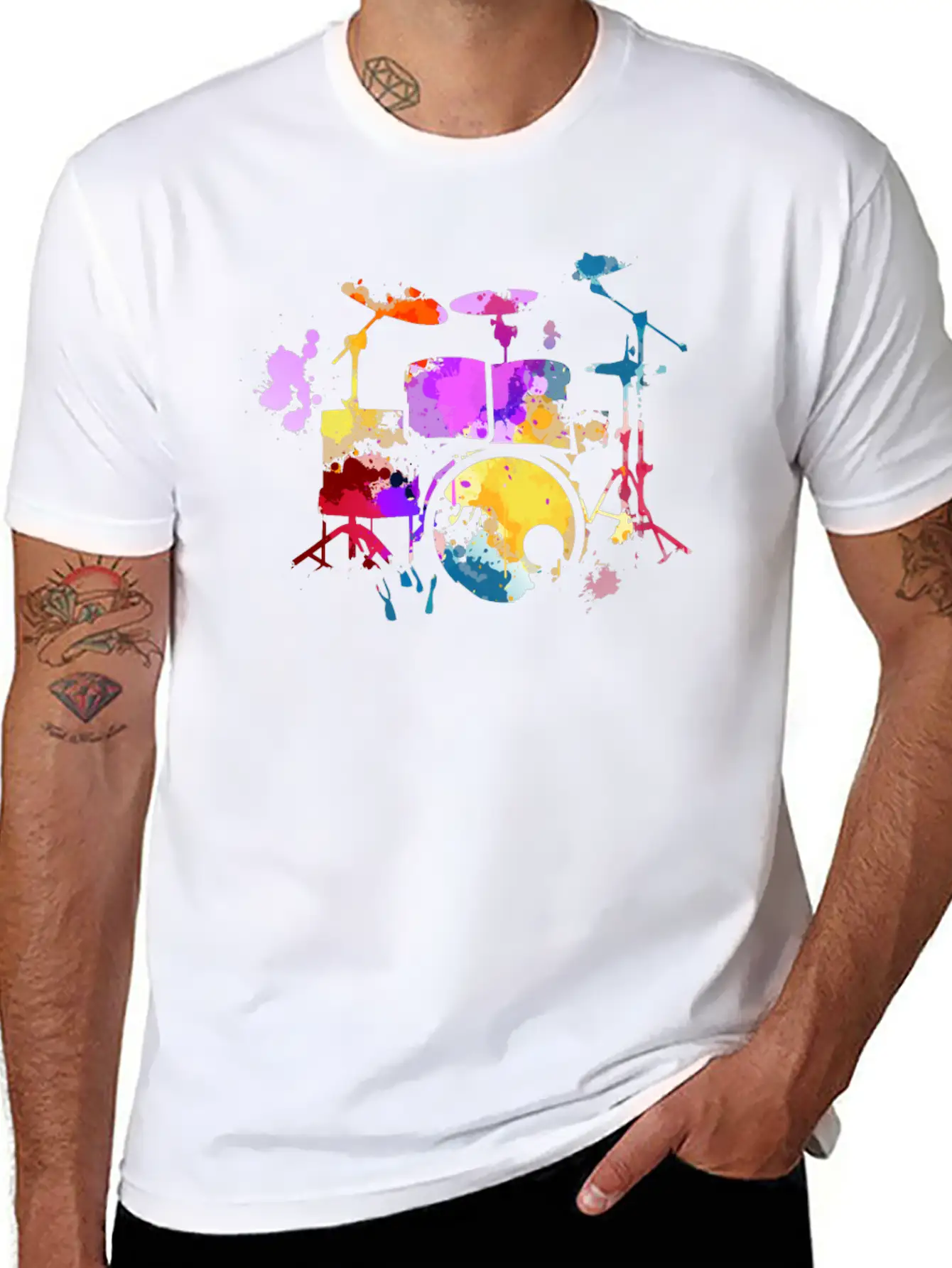 Drums, Drummer Basic Graphic T-Shirt ¨C Daily Comfort In Soft Cotton