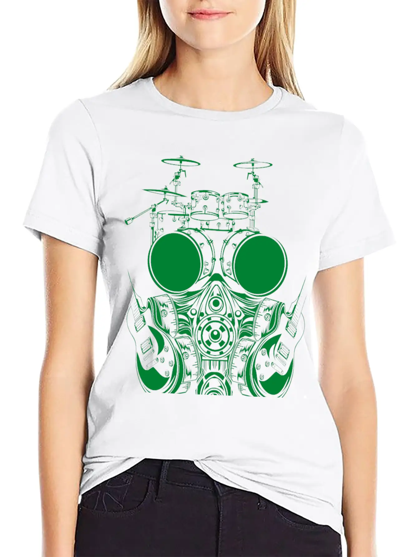 DRUMSET FACE SYMBOL Basic Graphic T-Shirt ¨C Daily Comfort In Soft Cotton