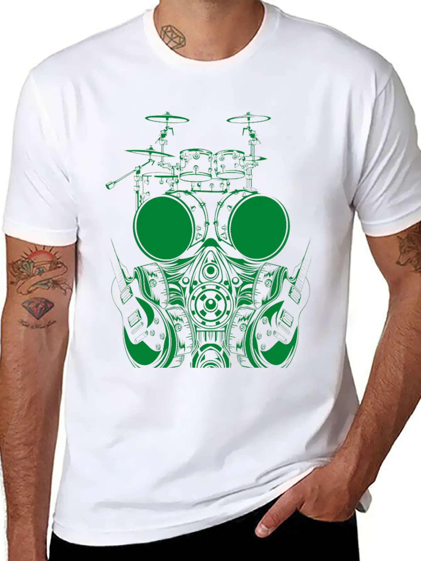 DRUMSET FACE SYMBOL Basic Graphic T-Shirt ¨C Daily Comfort In Soft Cotton