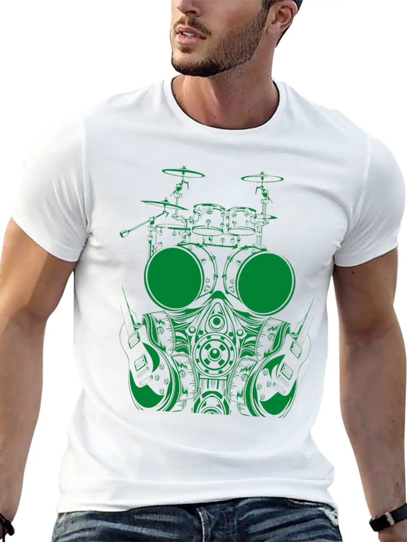 DRUMSET FACE SYMBOL Basic Graphic T-Shirt ¨C Daily Comfort In Soft Cotton