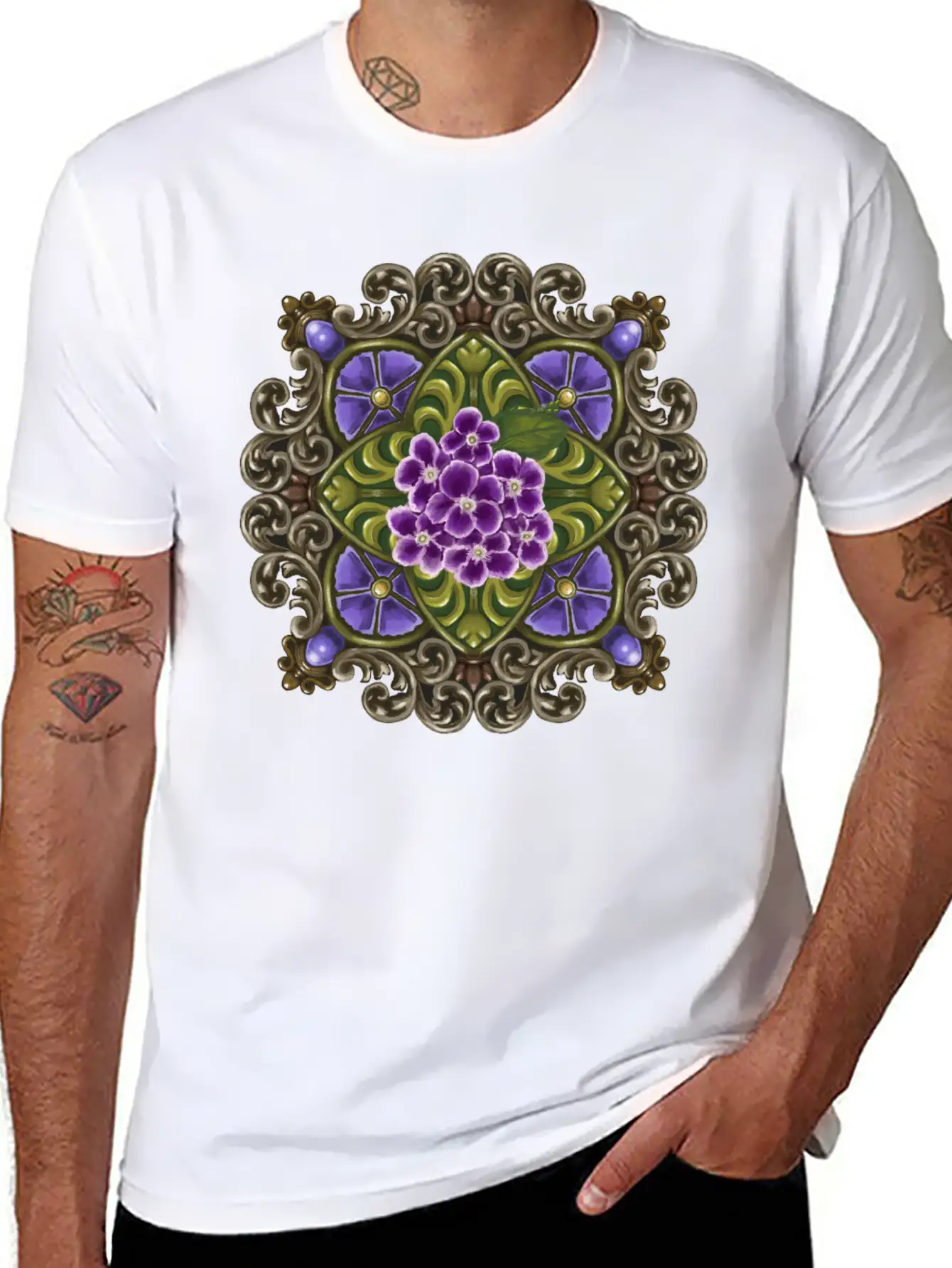 Duranta Erecta Mandala Basic Graphic T-Shirt ¨C Daily Comfort In Soft Cotton