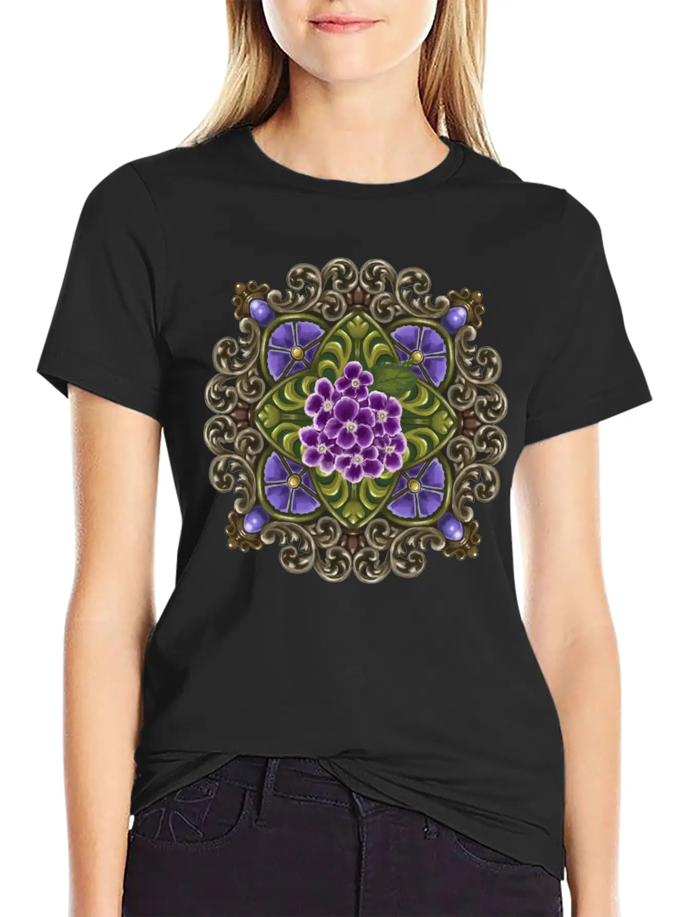 Duranta Erecta Mandala Basic Graphic T-Shirt ¨C Daily Comfort In Soft Cotton