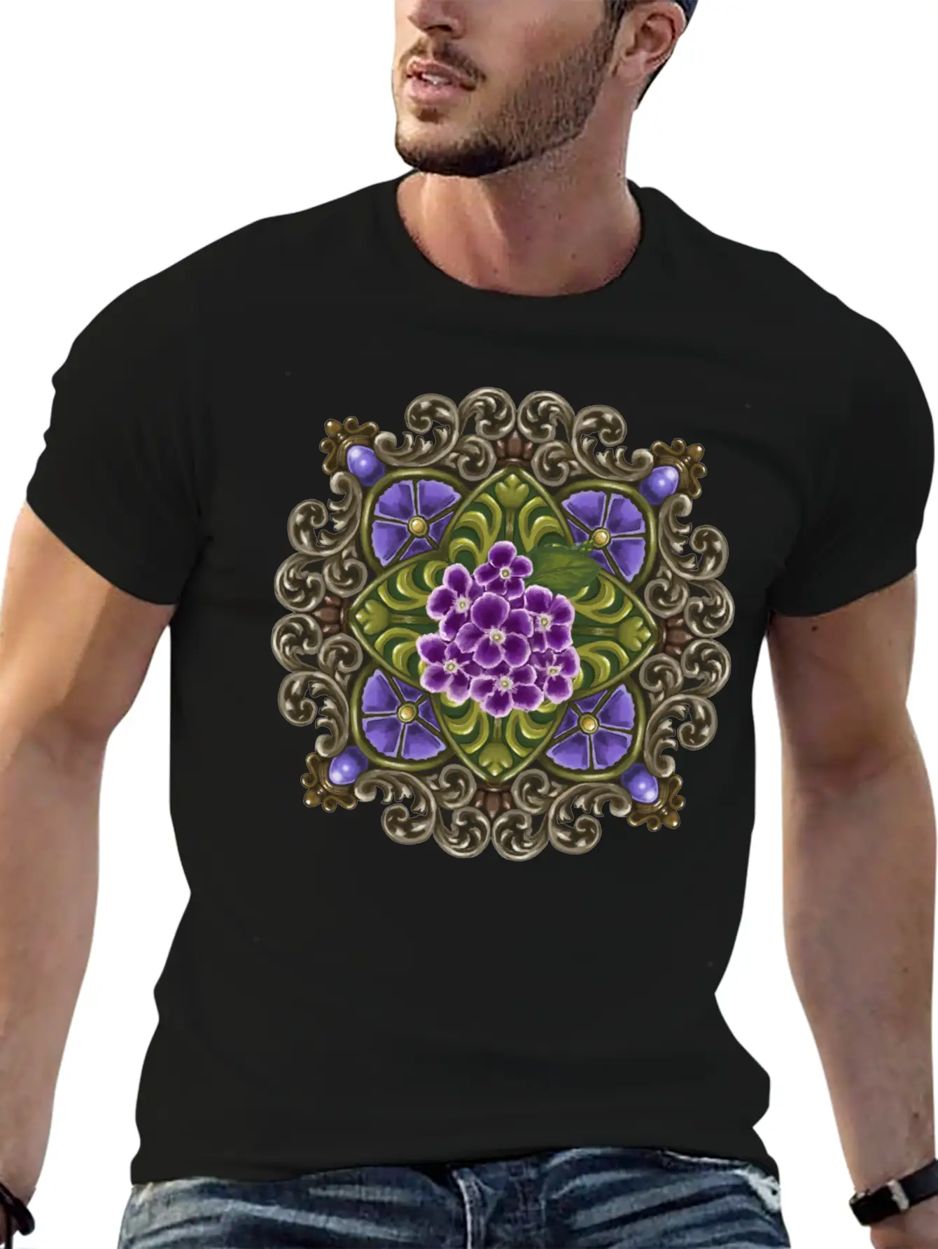 Duranta Erecta Mandala Basic Graphic T-Shirt ¨C Daily Comfort In Soft Cotton