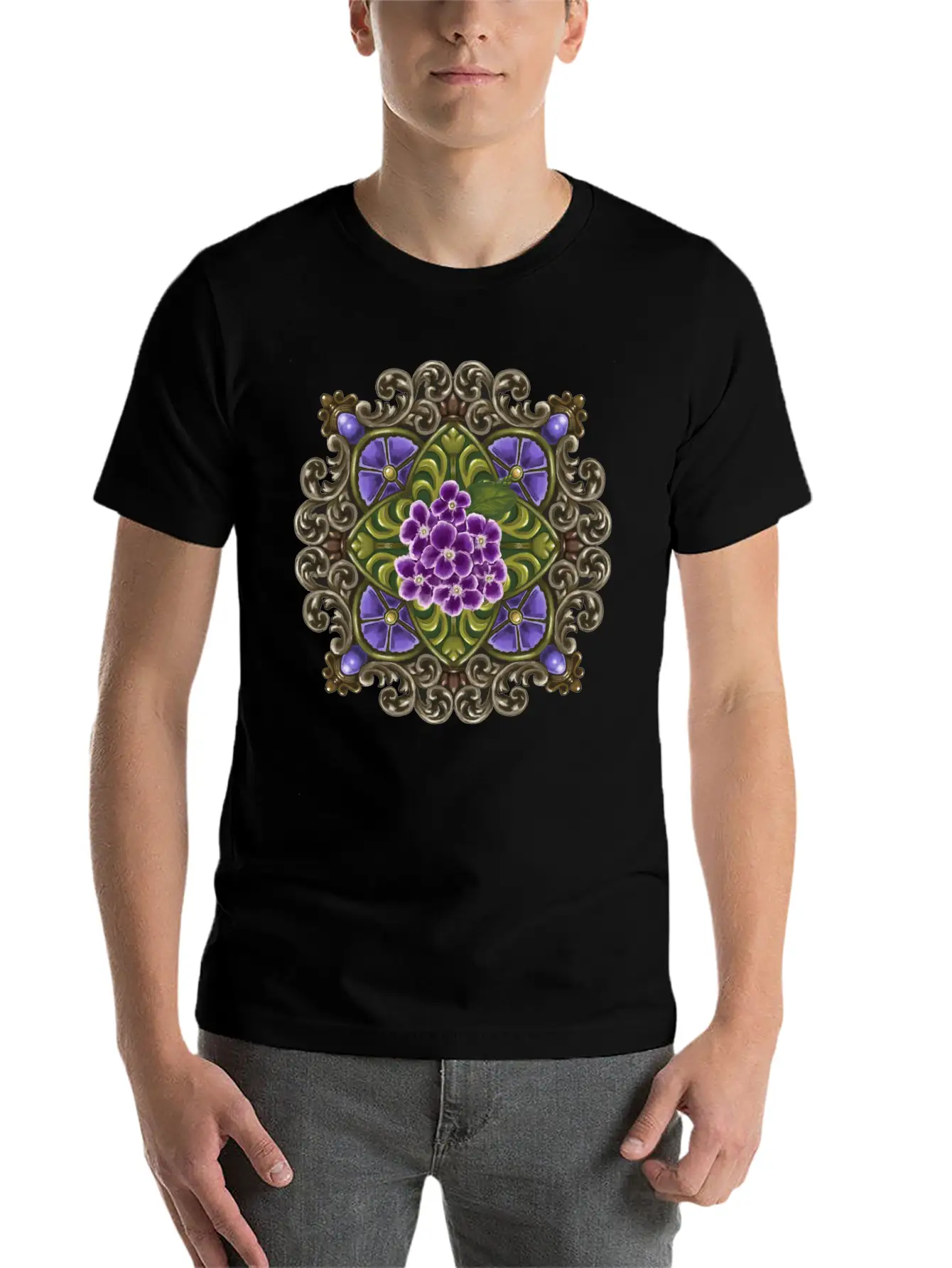 Duranta Erecta Mandala Basic Graphic T-Shirt ¨C Daily Comfort In Soft Cotton