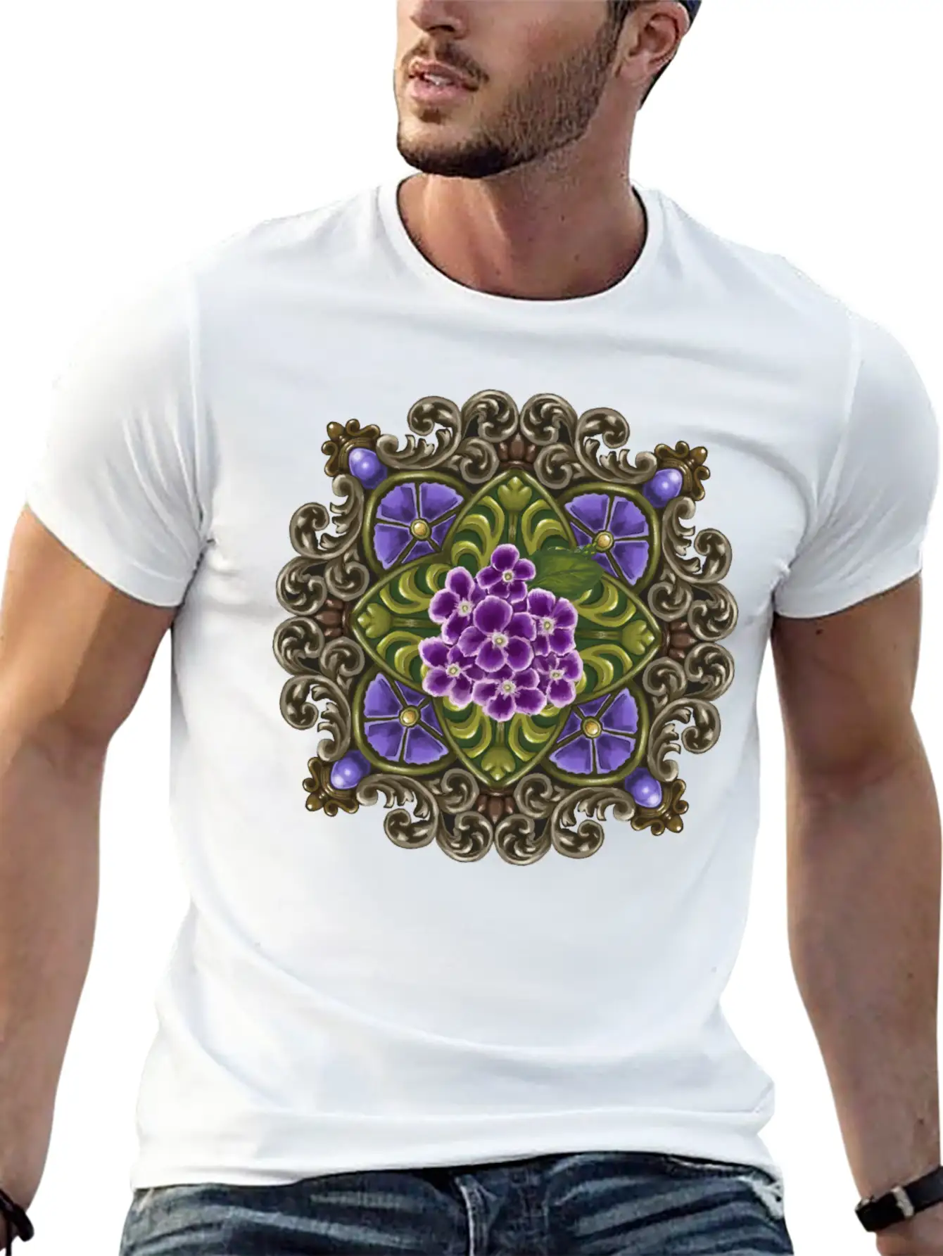 Duranta Erecta Mandala Basic Graphic T-Shirt ¨C Daily Comfort In Soft Cotton
