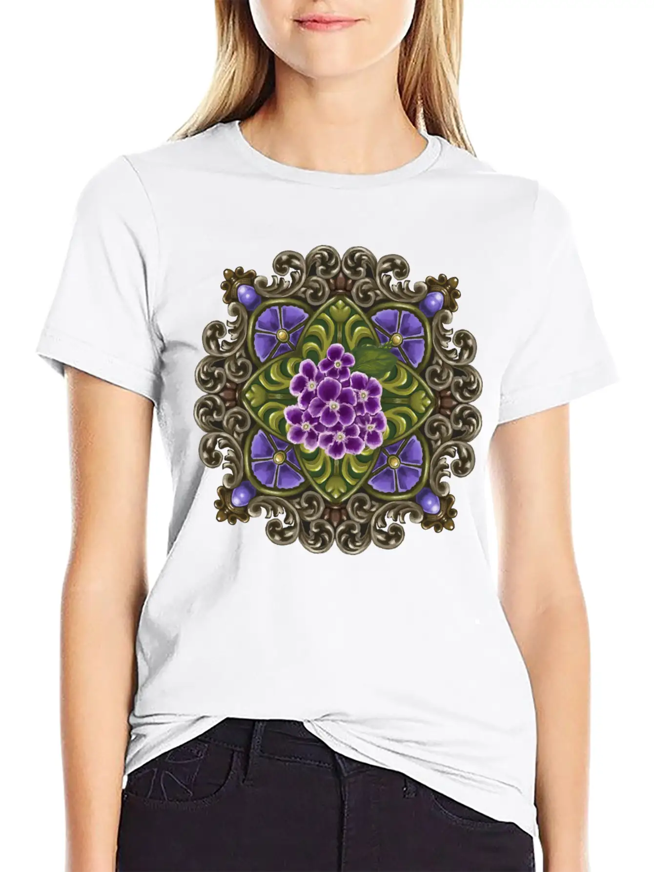 Duranta Erecta Mandala Basic Graphic T-Shirt ¨C Daily Comfort In Soft Cotton