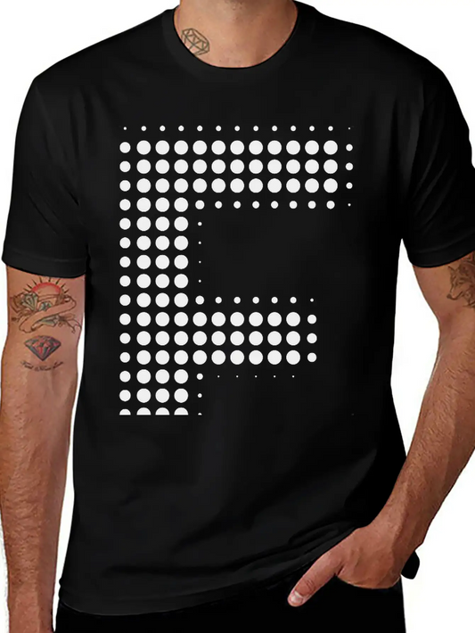 E Letter Dot Pattern Gift Essential Cotton Tee For Daily Outfits ¨C Unisex Style