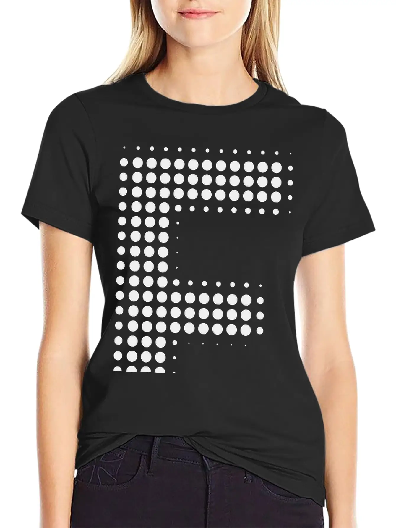 E Letter Dot Pattern Gift Essential Cotton Tee For Daily Outfits ¨C Unisex Style