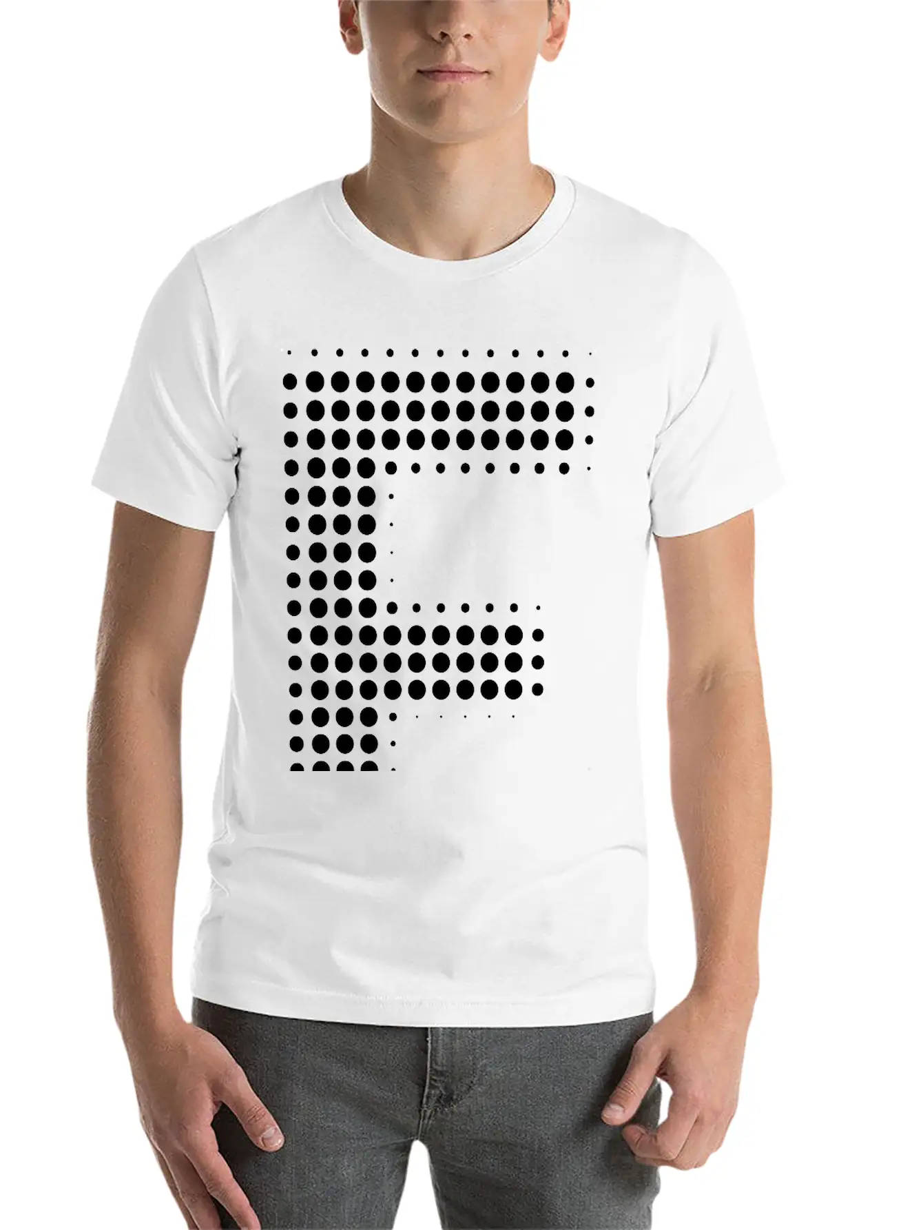 E Letter Dot Pattern Gift Essential Cotton Tee For Daily Outfits ¨C Unisex Style