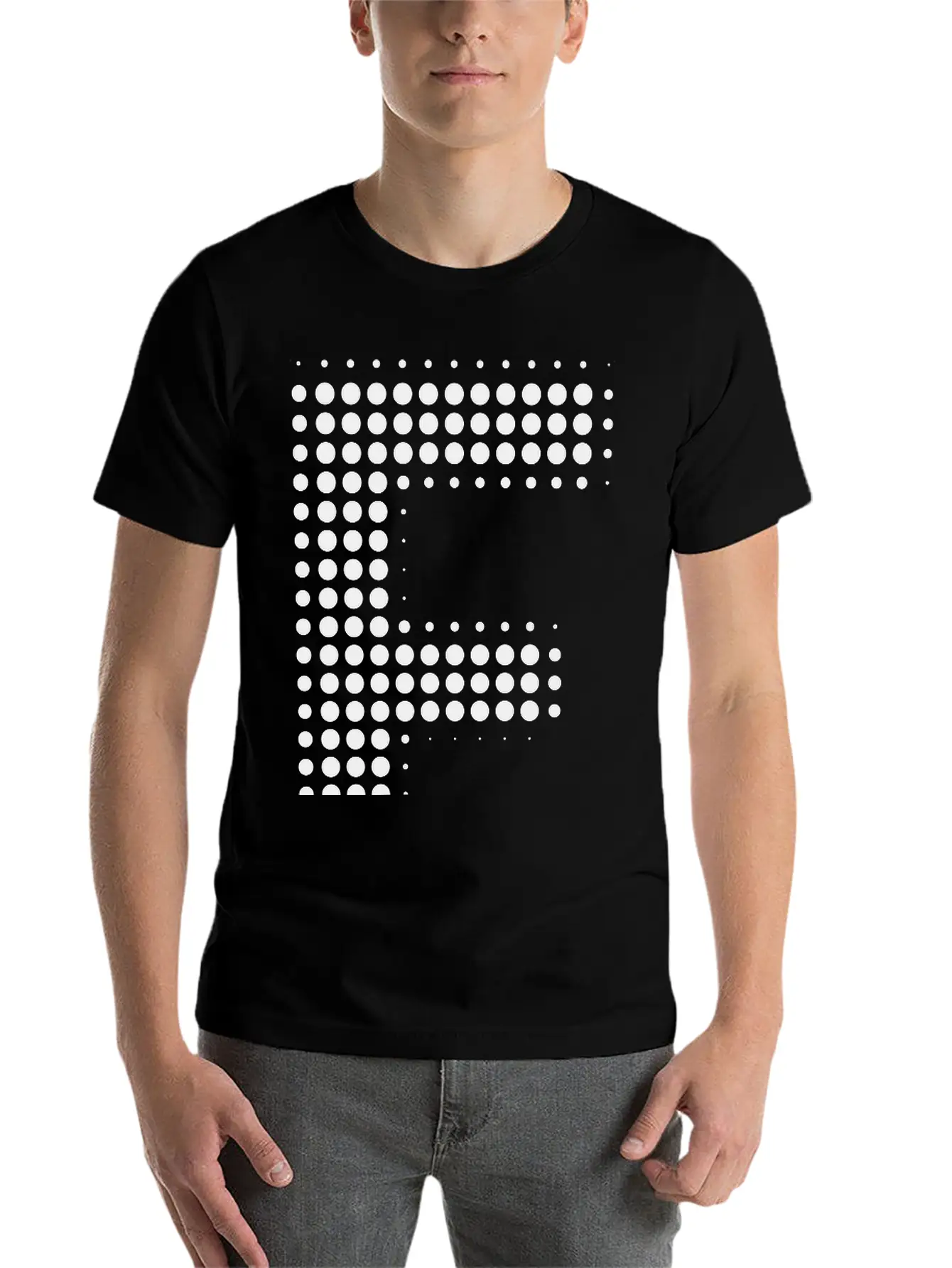 E Letter Dot Pattern Gift Essential Cotton Tee For Daily Outfits ¨C Unisex Style