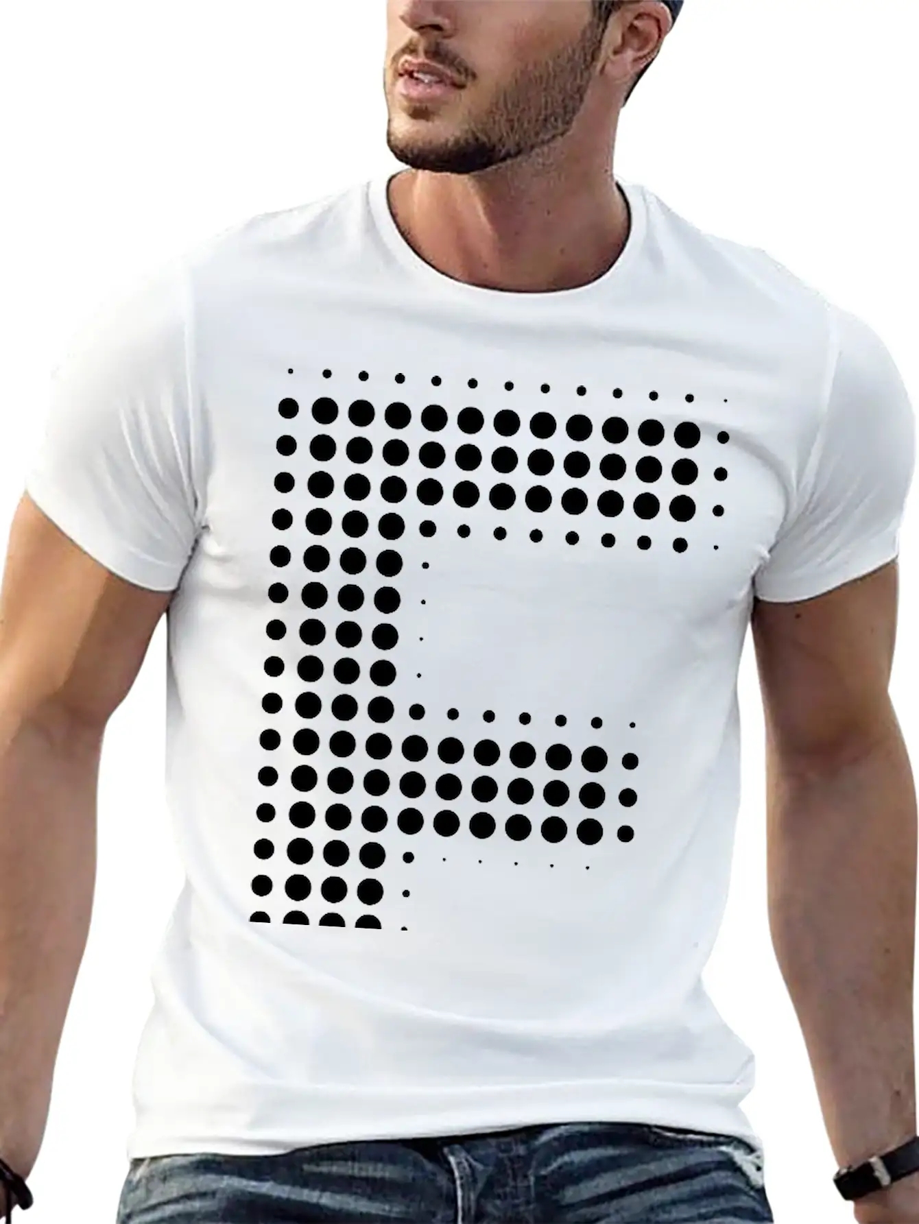 E Letter Dot Pattern Gift Essential Cotton Tee For Daily Outfits ¨C Unisex Style