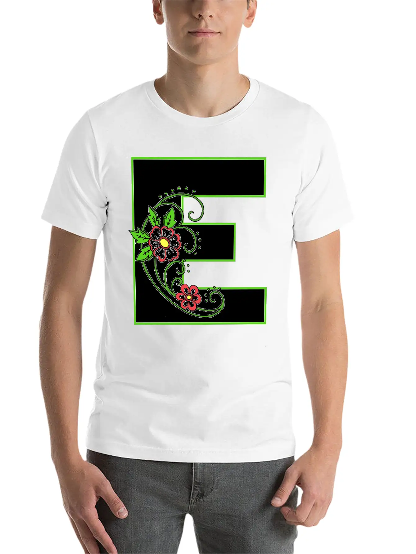 E White Flower 30 Unisex Casual T-Shirt ¨C Clean Design For Daily Comfort