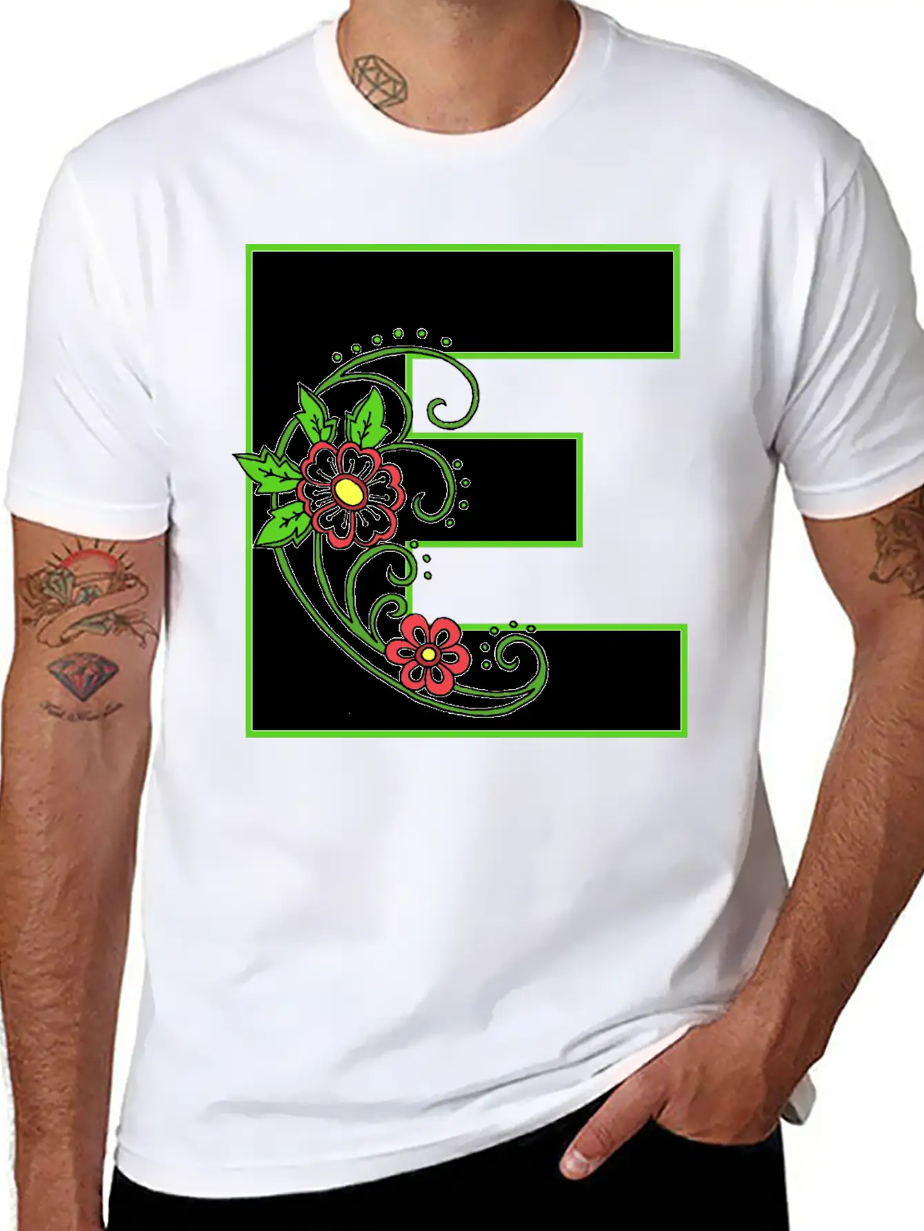 E White Flower 30 Unisex Casual T-Shirt ¨C Clean Design For Daily Comfort