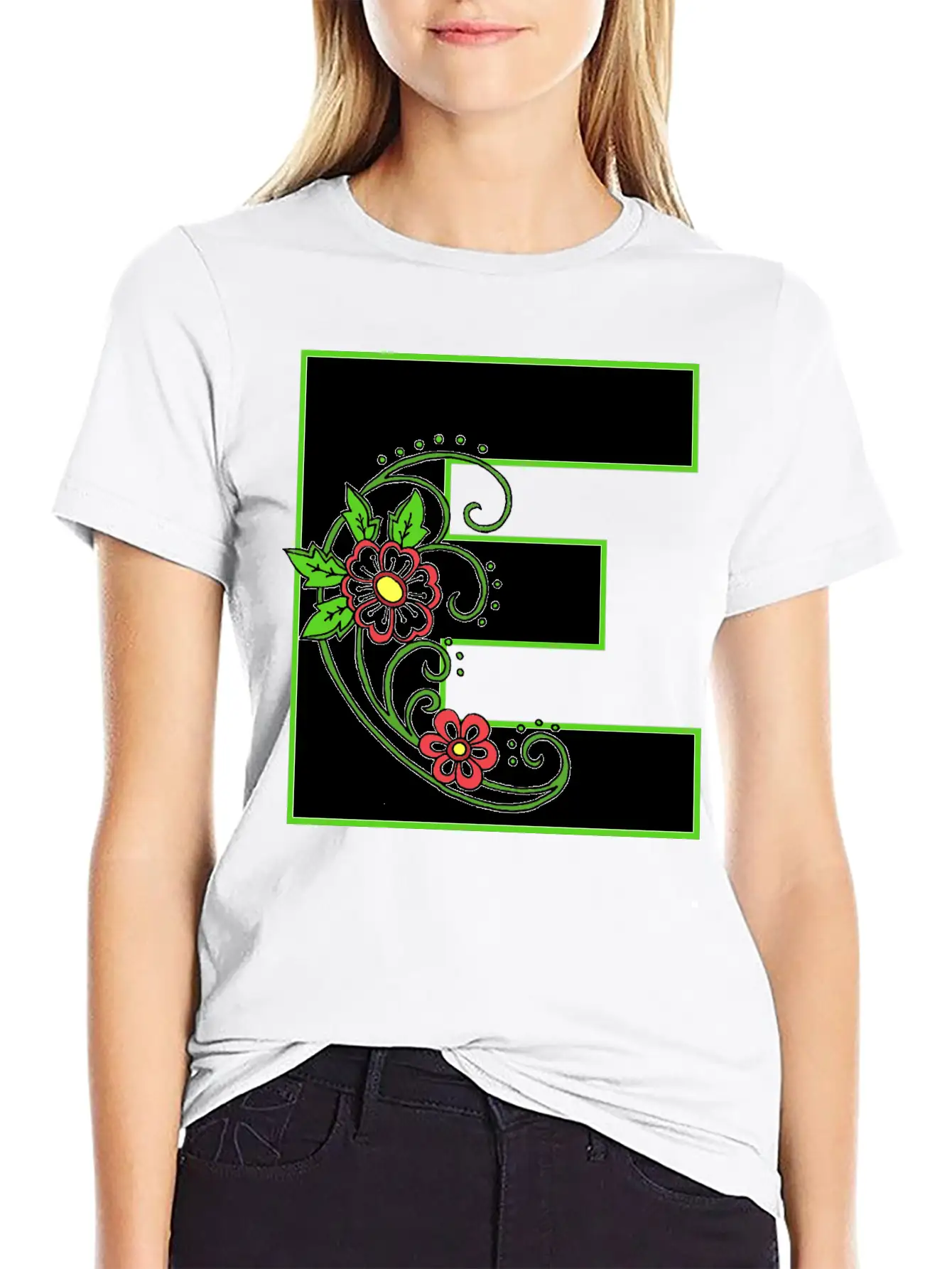 E White Flower 30 Unisex Casual T-Shirt ¨C Clean Design For Daily Comfort