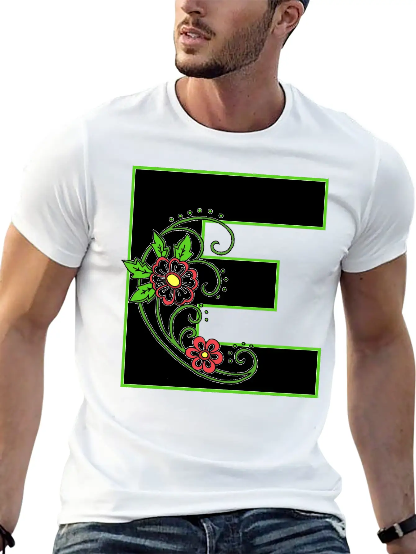 E White Flower 30 Unisex Casual T-Shirt ¨C Clean Design For Daily Comfort