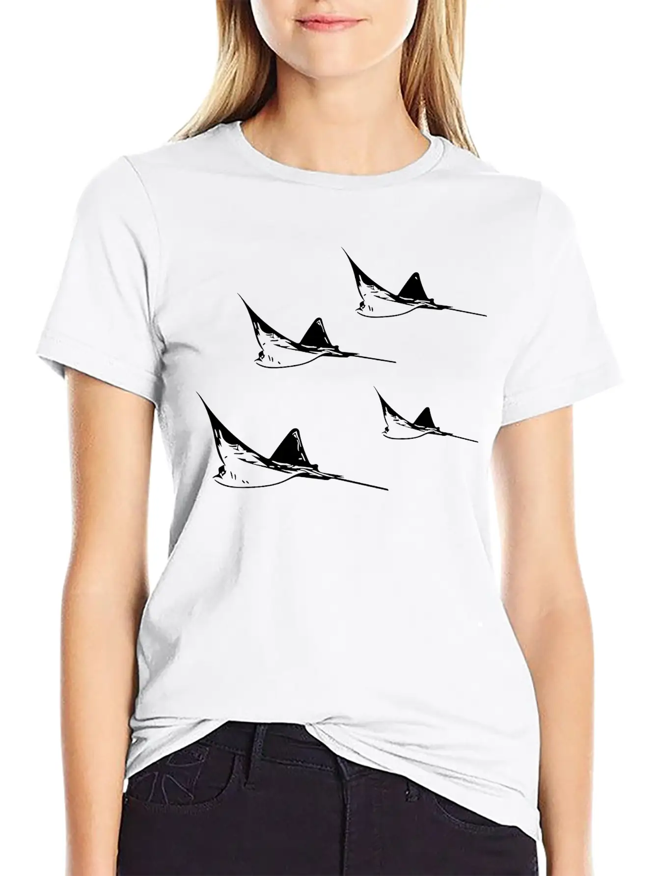 Eagle Ray Flight Formation Basic Graphic T-Shirt ¨C Daily Comfort In Soft Cotton