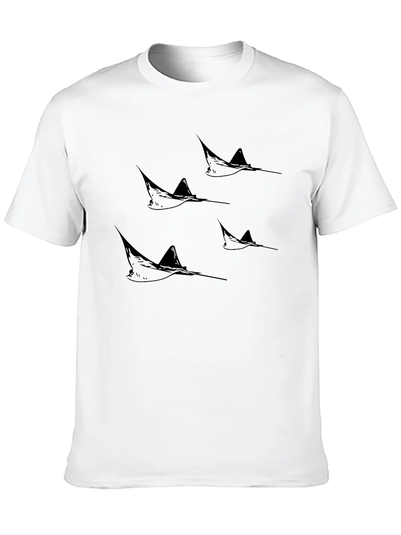 Eagle Ray Flight Formation Basic Graphic T-Shirt ¨C Daily Comfort In Soft Cotton