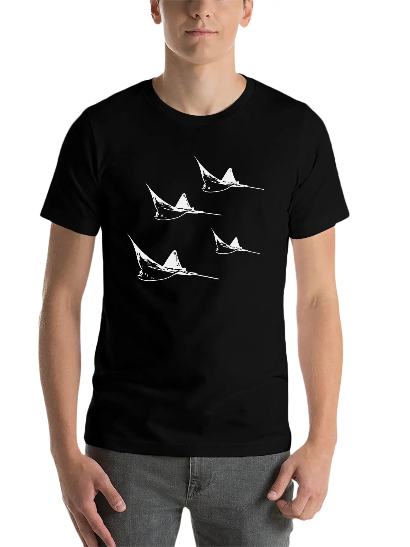 Eagle Ray Flight Formation Basic Graphic T-Shirt ¨C Daily Comfort In Soft Cotton