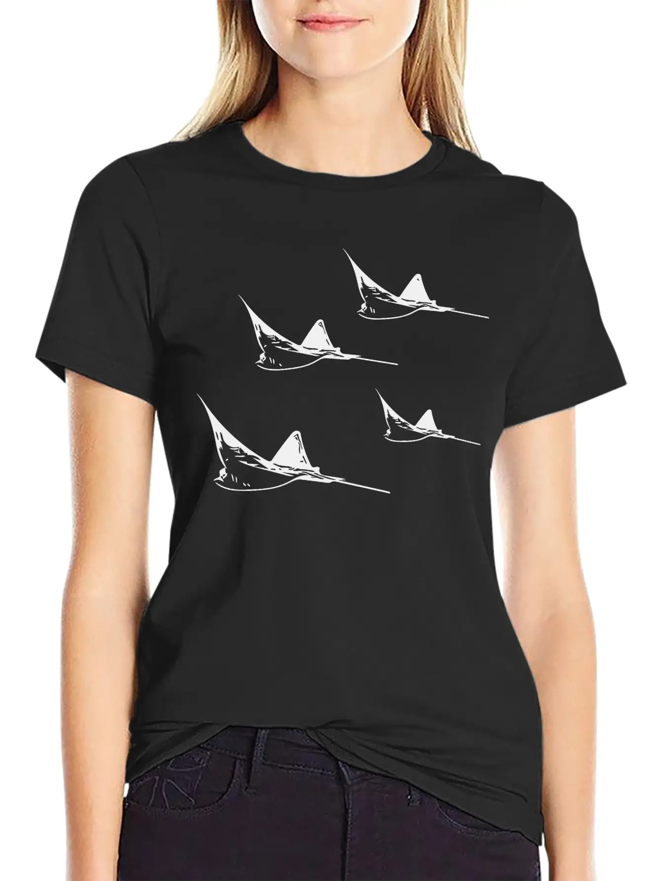 Eagle Ray Flight Formation Basic Graphic T-Shirt ¨C Daily Comfort In Soft Cotton