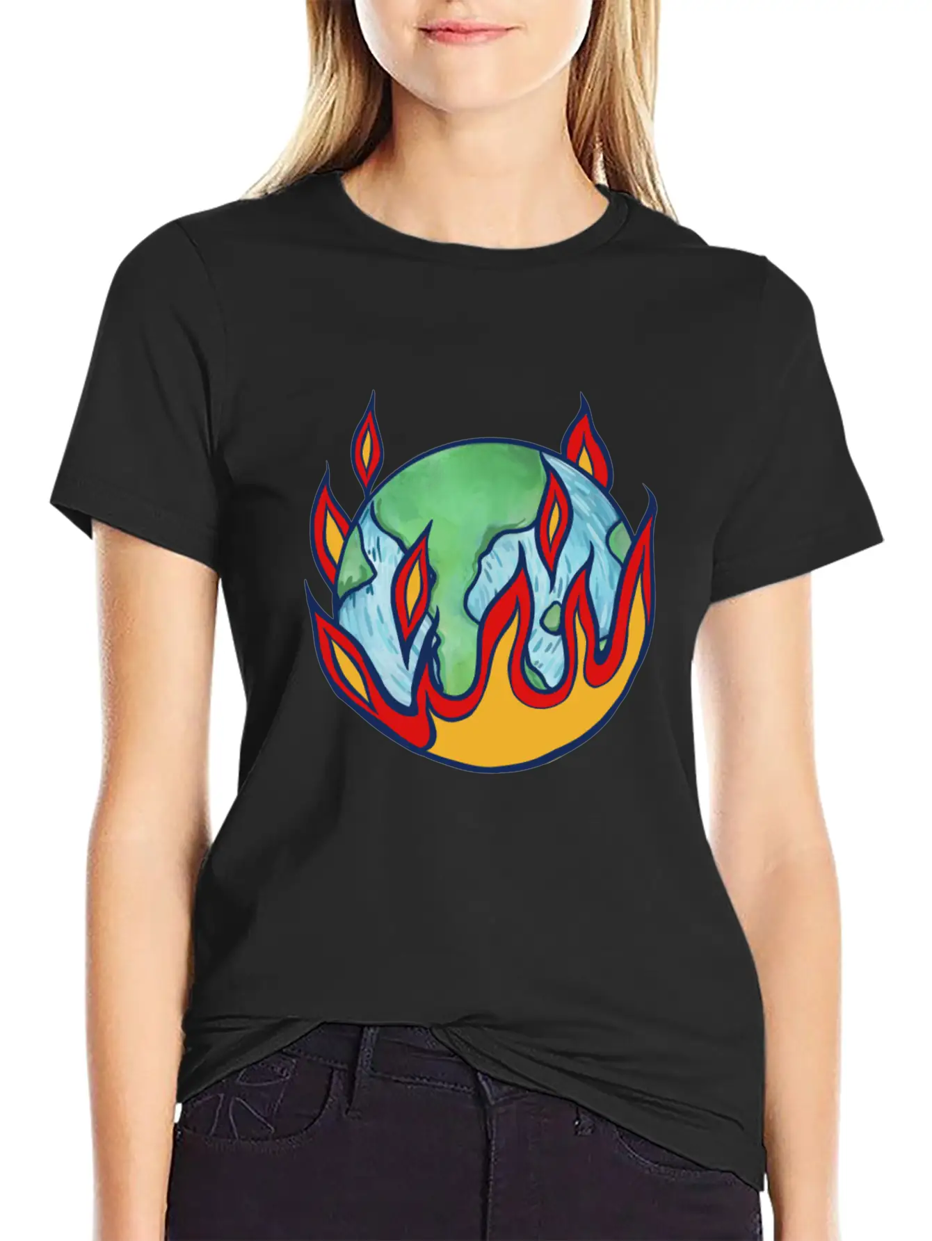 Earth Flames Essential Cotton Tee For Daily Outfits ¨C Unisex Style