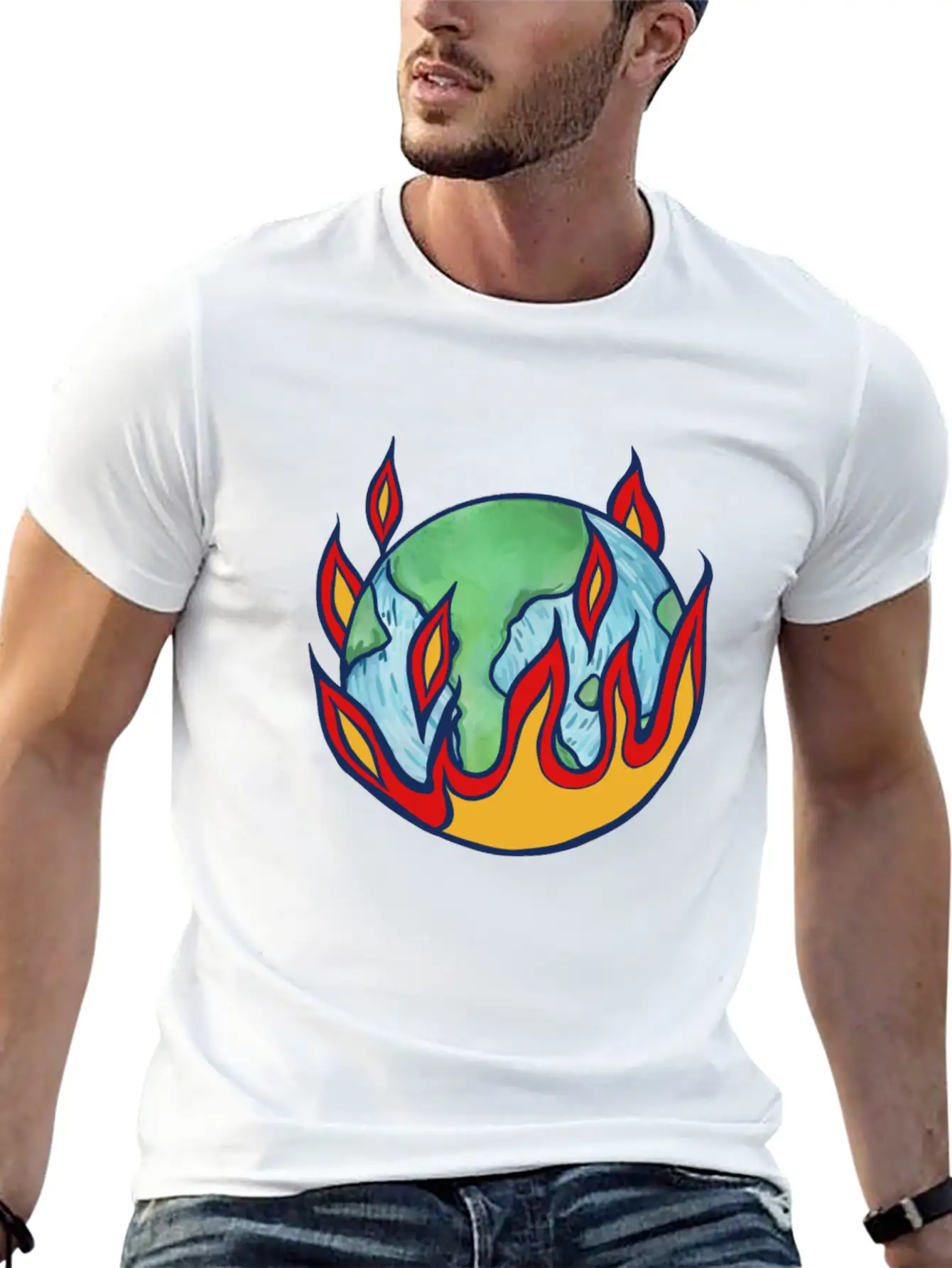 Earth Flames Essential Cotton Tee For Daily Outfits ¨C Unisex Style
