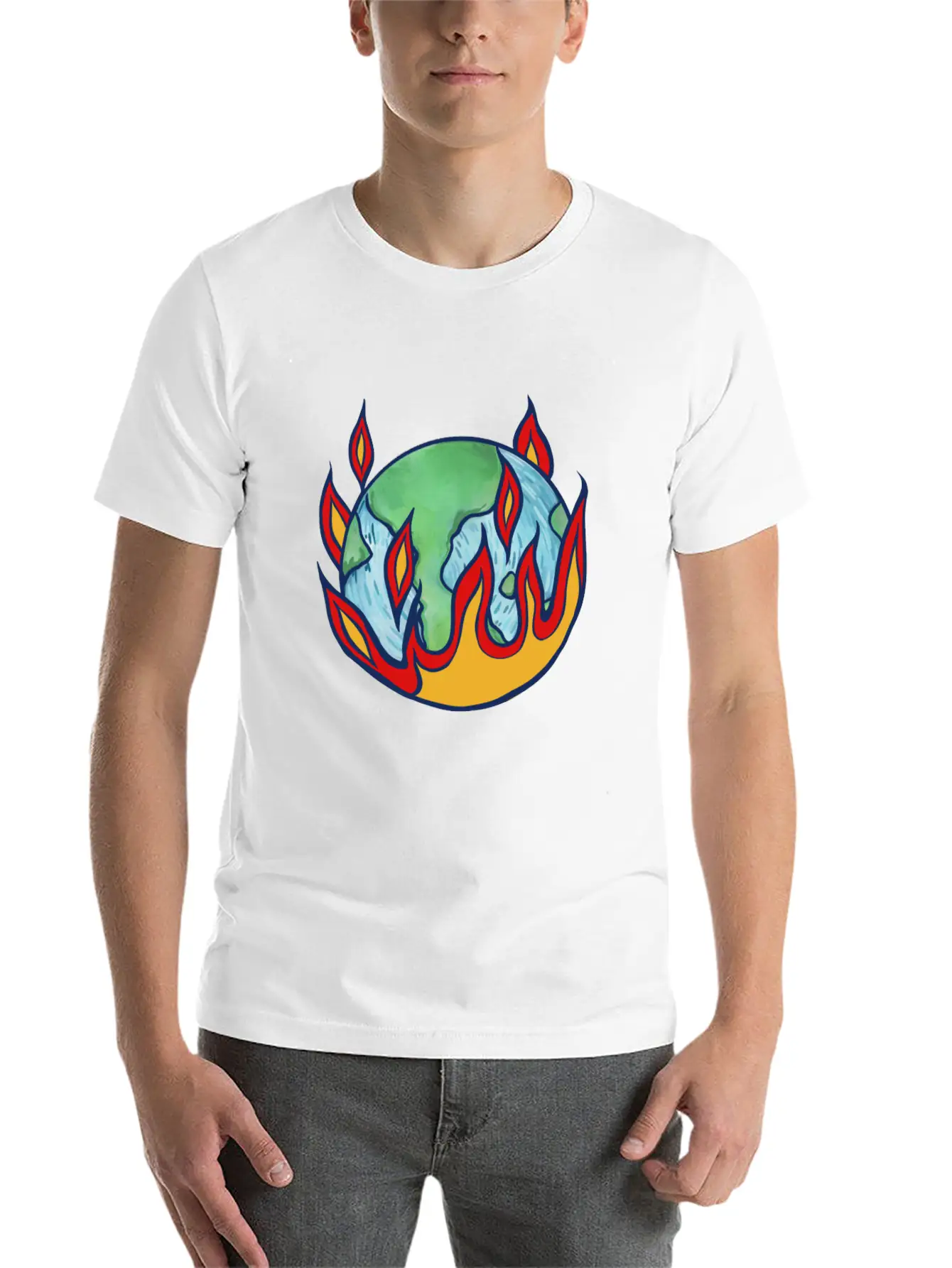 Earth Flames Essential Cotton Tee For Daily Outfits ¨C Unisex Style