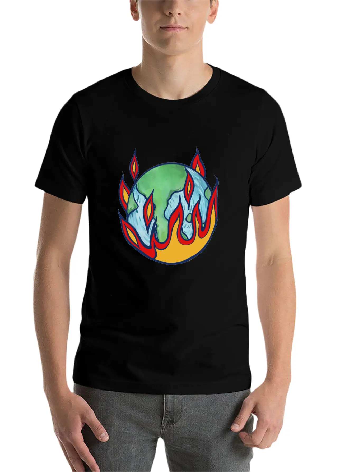 Earth Flames Essential Cotton Tee For Daily Outfits ¨C Unisex Style