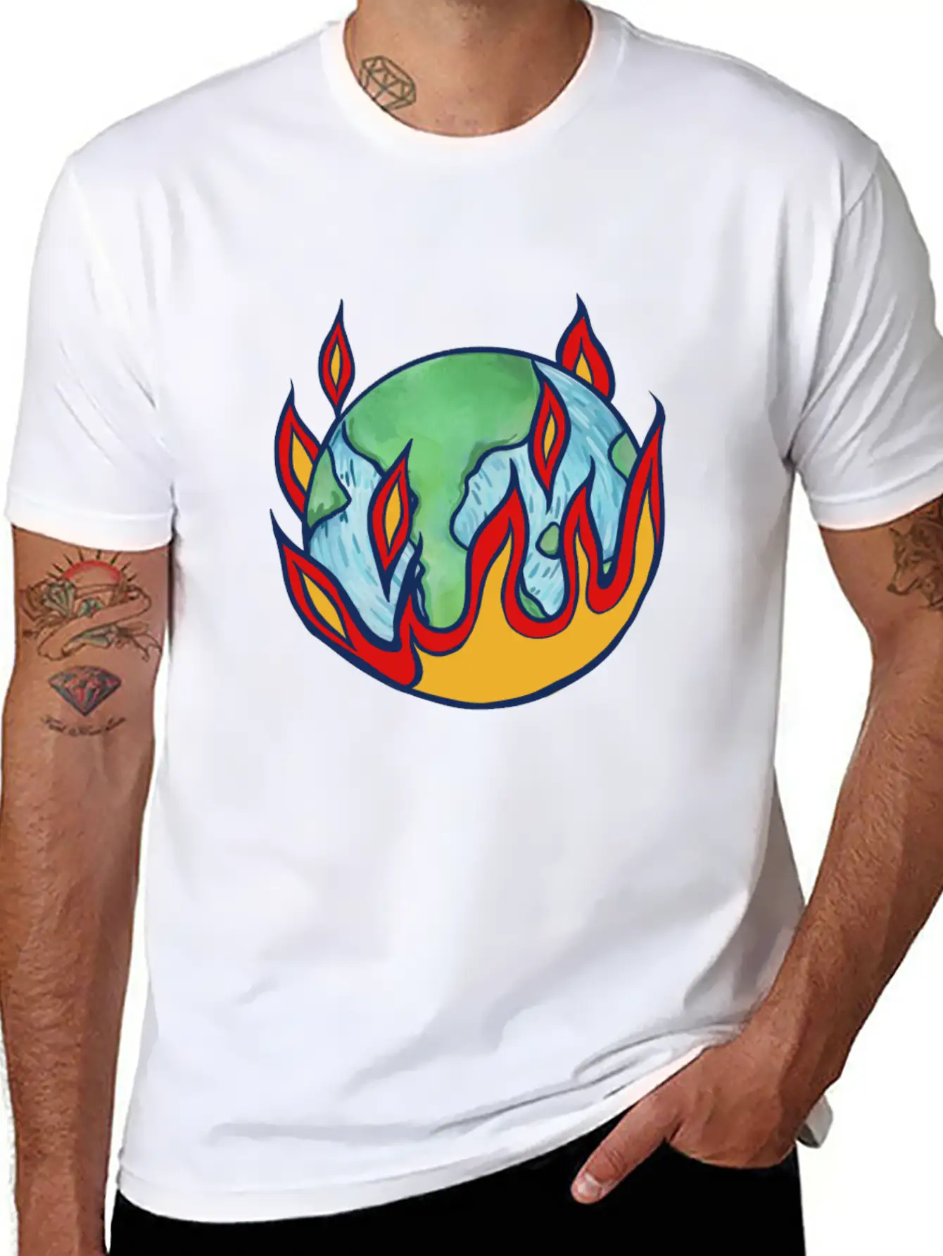 Earth Flames Essential Cotton Tee For Daily Outfits ¨C Unisex Style