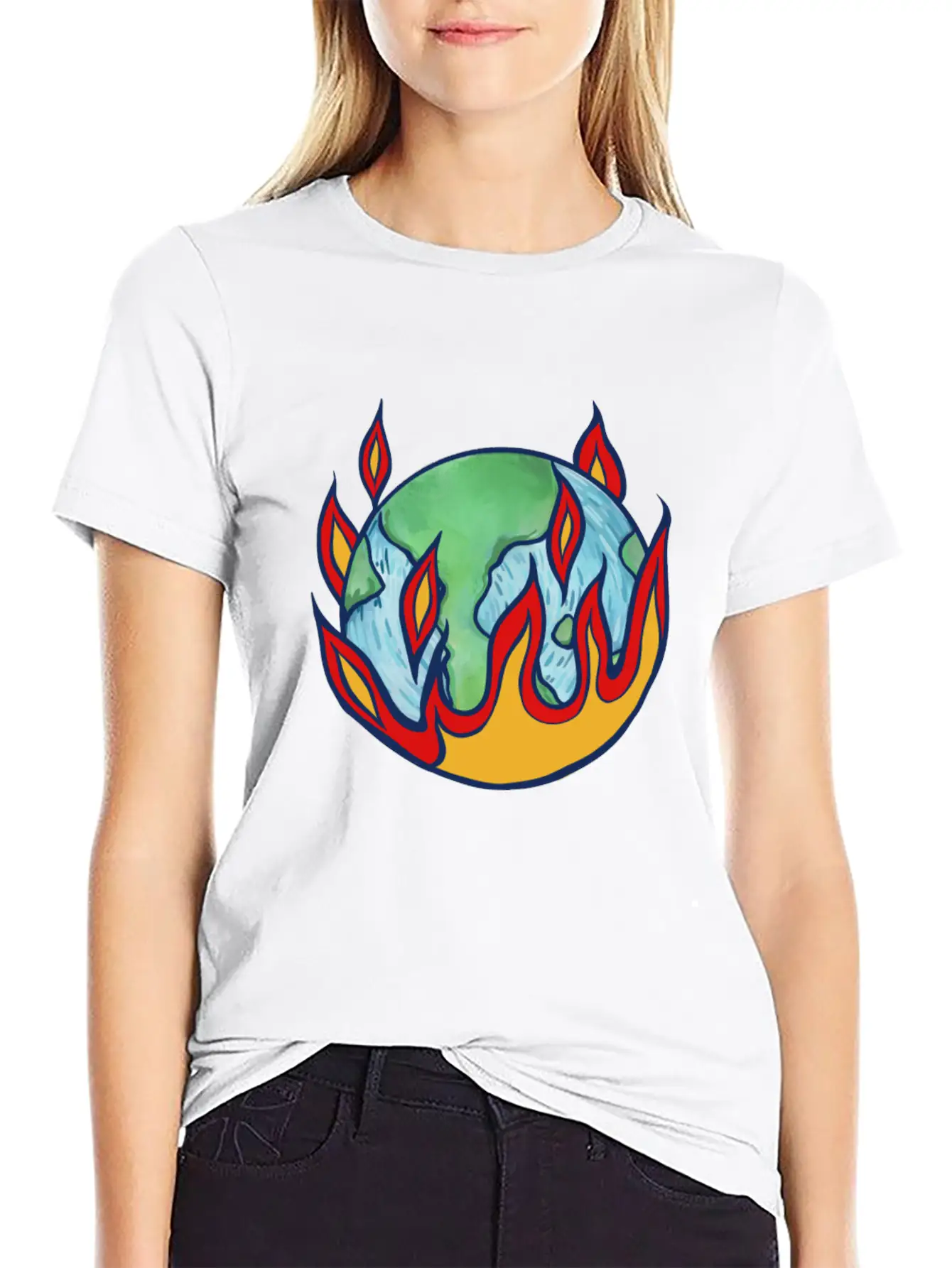 Earth Flames Essential Cotton Tee For Daily Outfits ¨C Unisex Style
