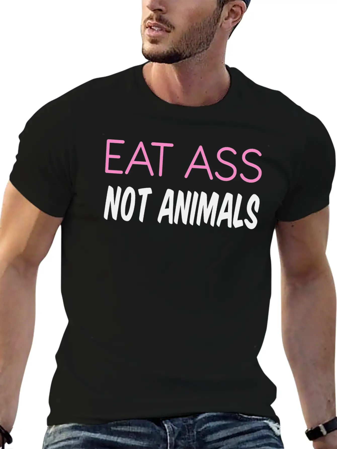 EAT ASS NOT ANIMALS Soft Cotton Short Sleeve Tee ¨C Unisex Wardrobe Staple