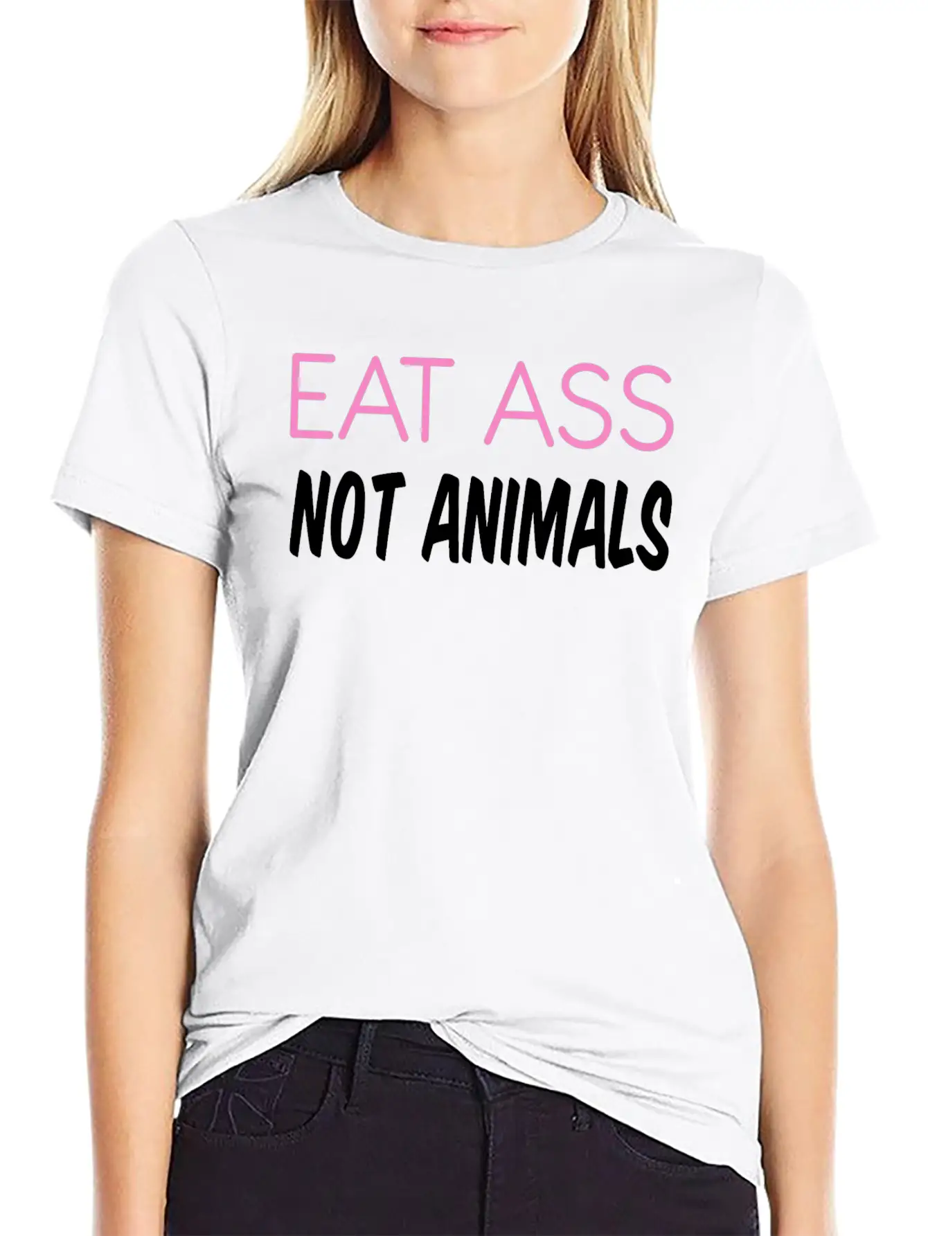 EAT ASS NOT ANIMALS Soft Cotton Short Sleeve Tee ¨C Unisex Wardrobe Staple