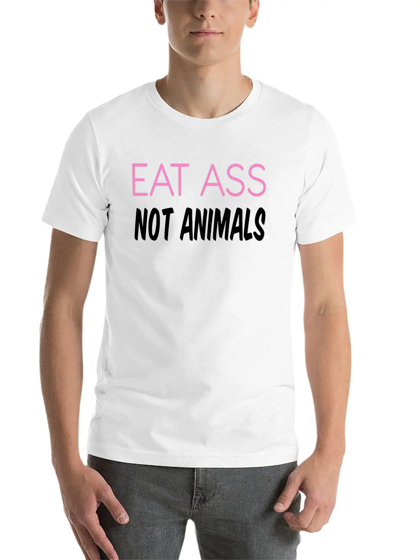 EAT ASS NOT ANIMALS Soft Cotton Short Sleeve Tee ¨C Unisex Wardrobe Staple