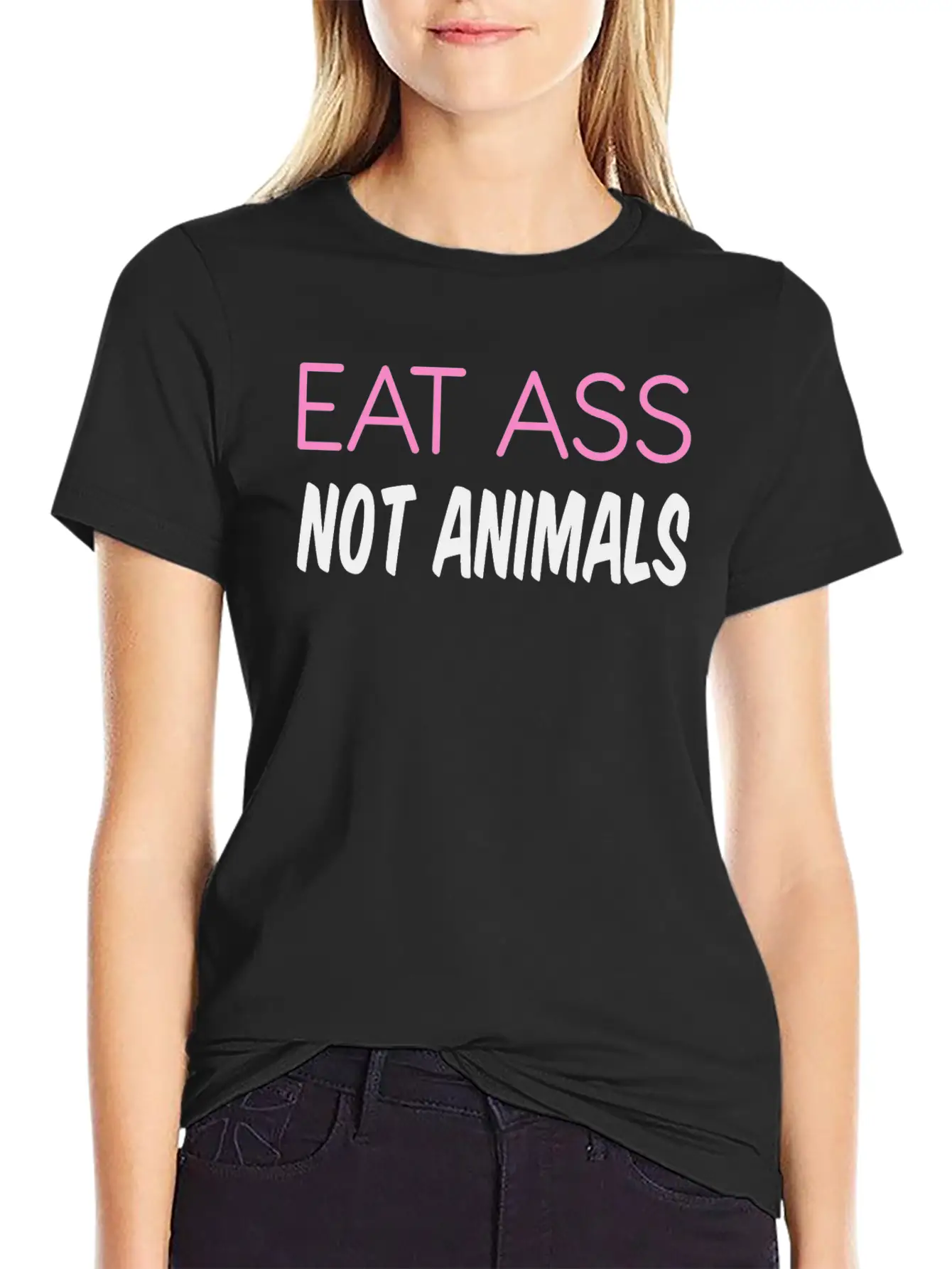 EAT ASS NOT ANIMALS Soft Cotton Short Sleeve Tee ¨C Unisex Wardrobe Staple
